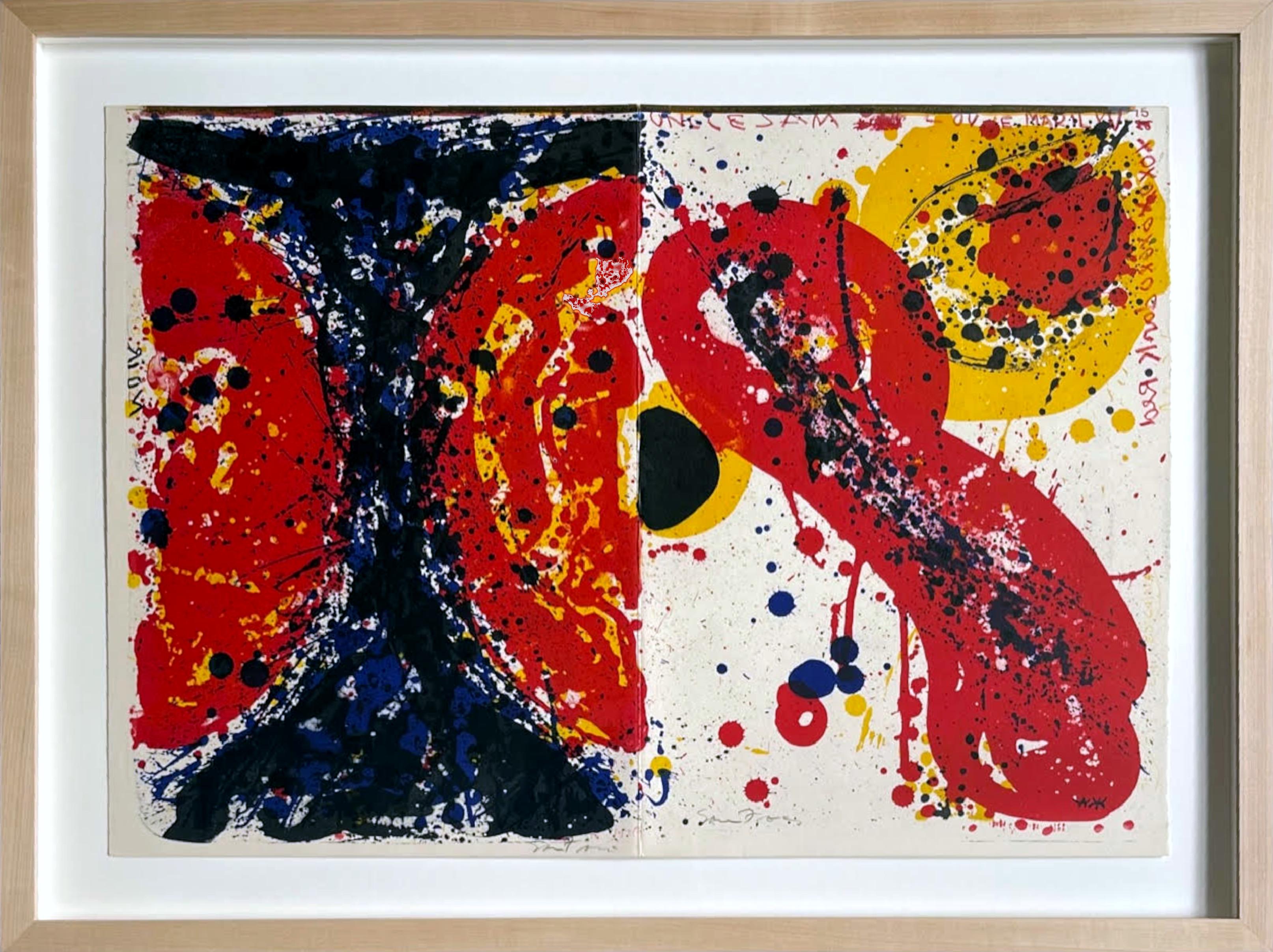 Two abstract lithographs from Deluxe signed edition 1 Cent Life Portfolio 85/100 - Print by Sam Francis