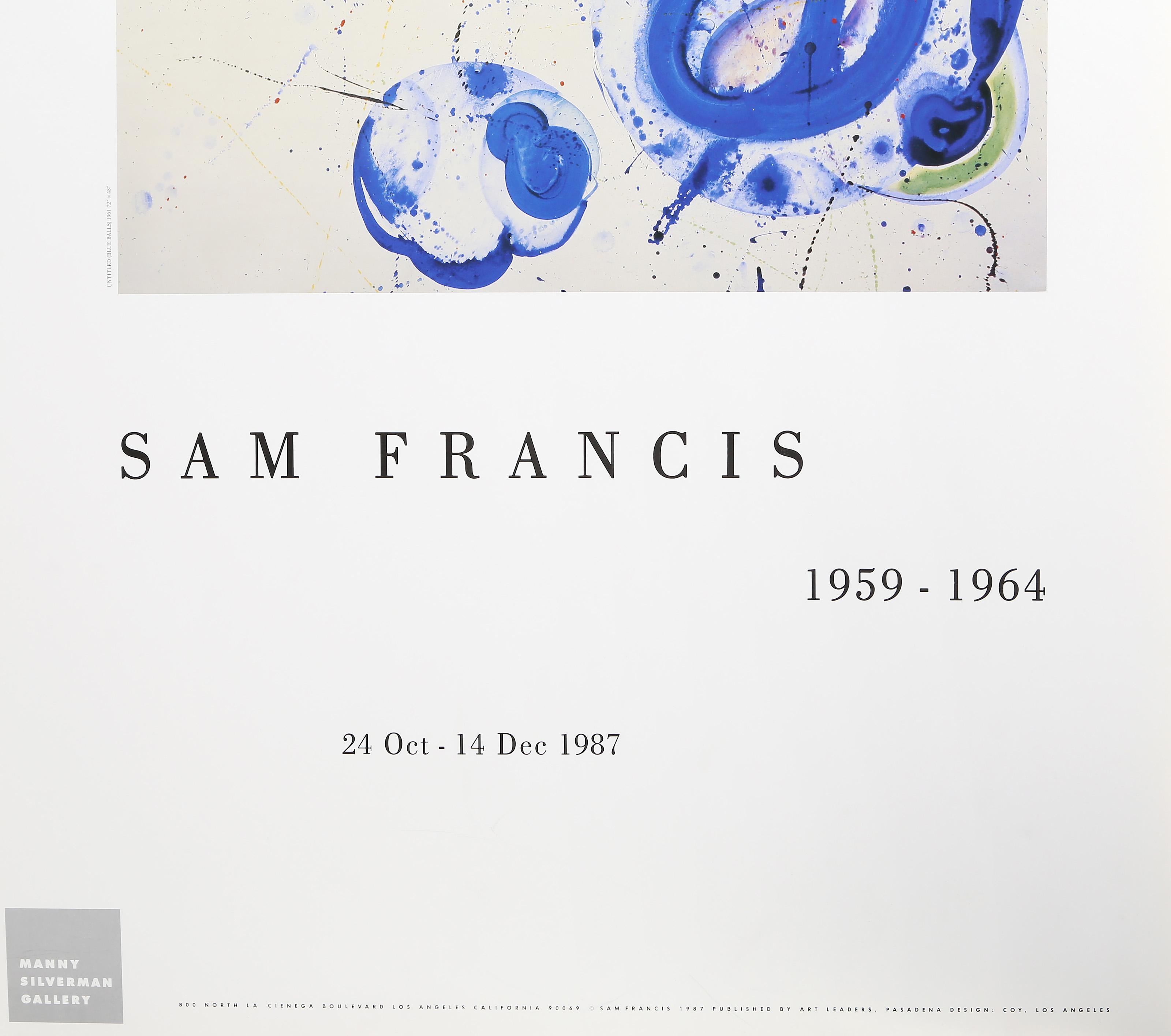 Affiche d'exposition sans titre Blue Balls, expressionniste abstrait, Sam Francis en vente 1