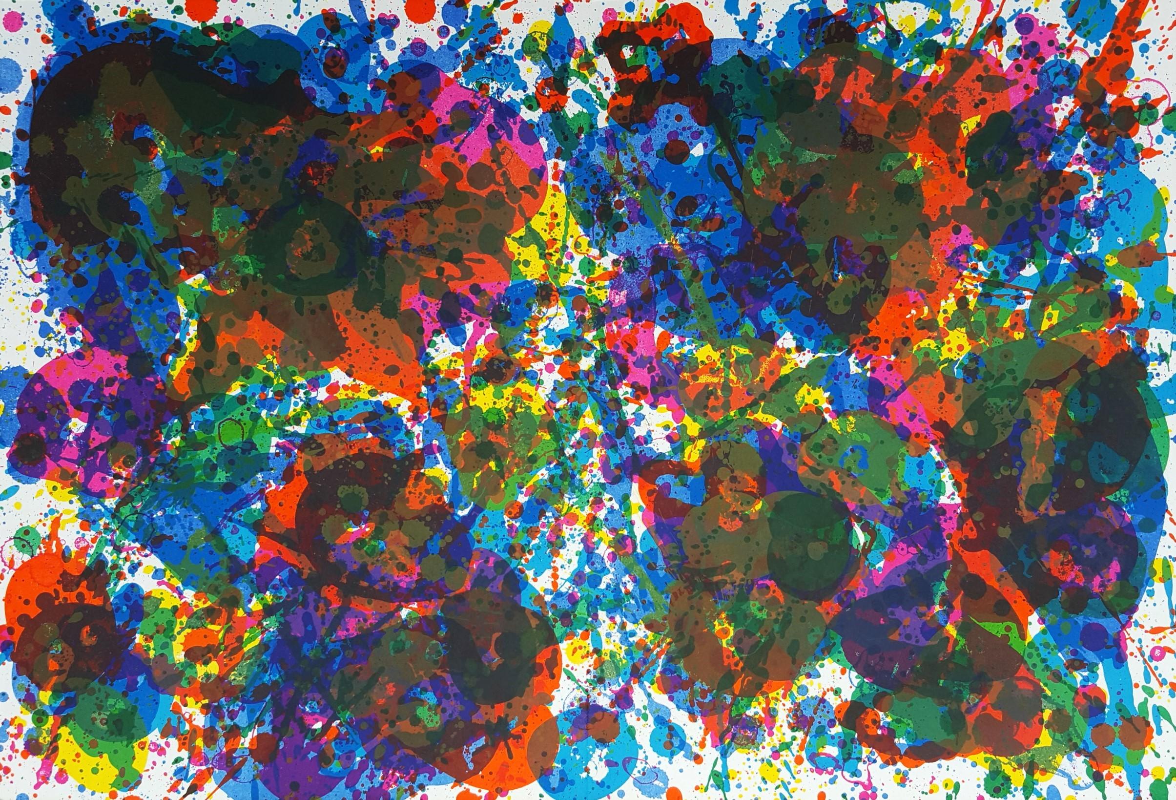 Artist: Sam Francis (American, 1923-1994)
Title: "Untitled (SF-348) (Fresh Air School)"
Portfolio: Fresh Air School
*Unsigned edition
Year: 1972
Medium: Original Offset-Lithograph on white wove paper
Limited edition: 6,000, (there was also a signed