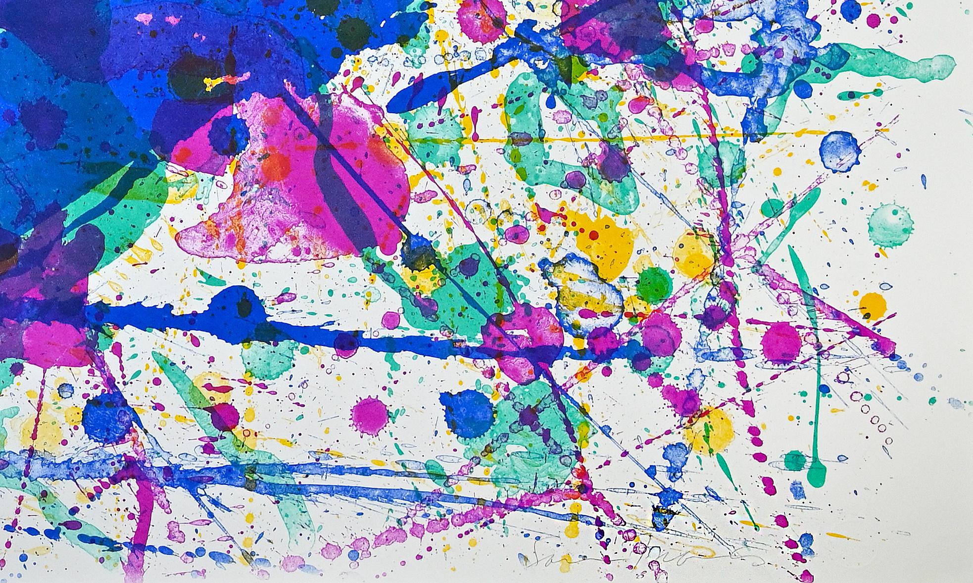 Untitled is an artwork realized in 1980 by Sam Francis.

Mixed colored lithograph on BFK Rives.

Hand signed on lower margin. Artist's proof.

Litho Shop, Publisher and Printer, Santa Monica.

Excellent condition except for a minor repair on one of