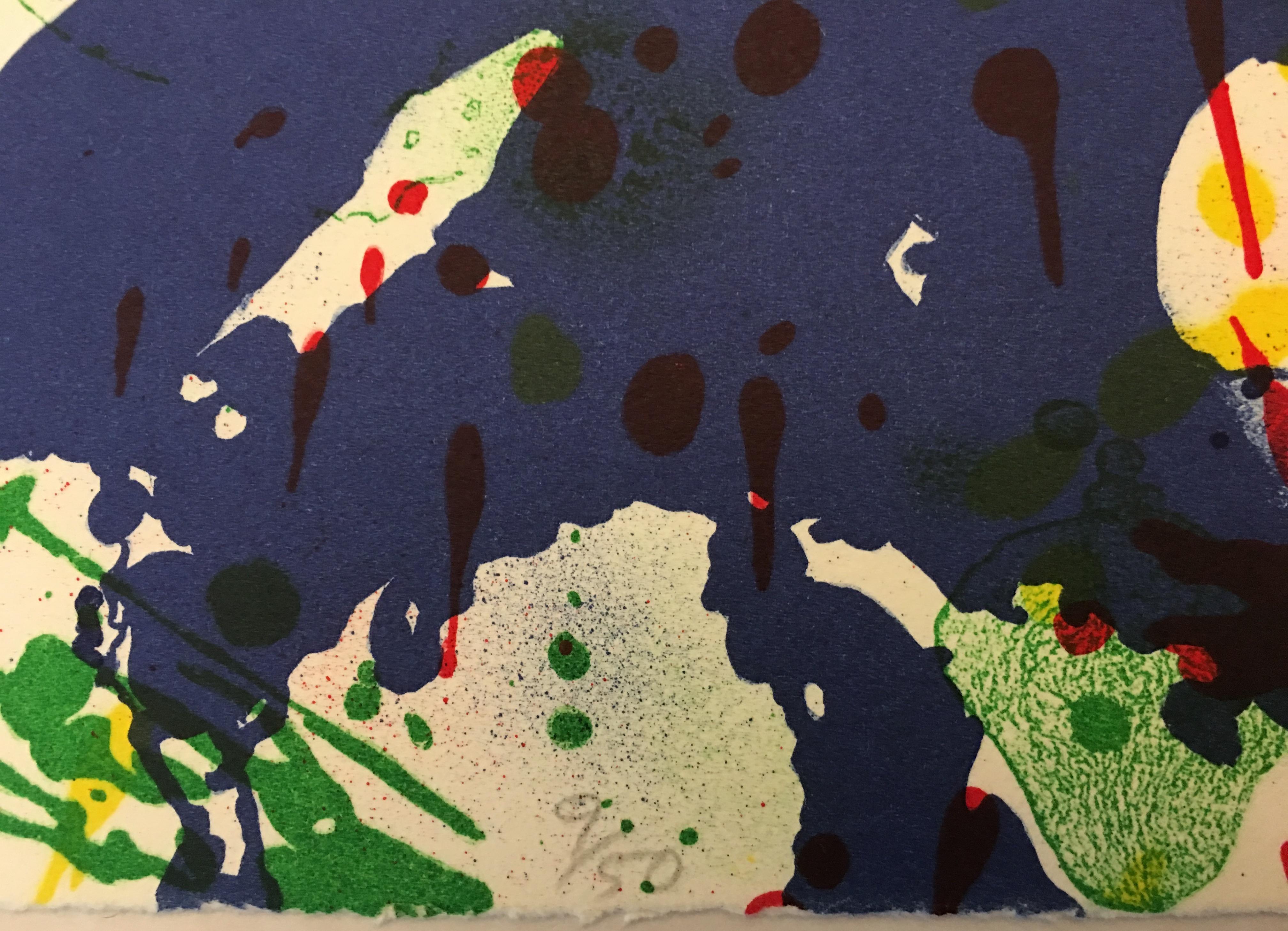 Untitled (SF-355) - Abstract Expressionist Print by Sam Francis
