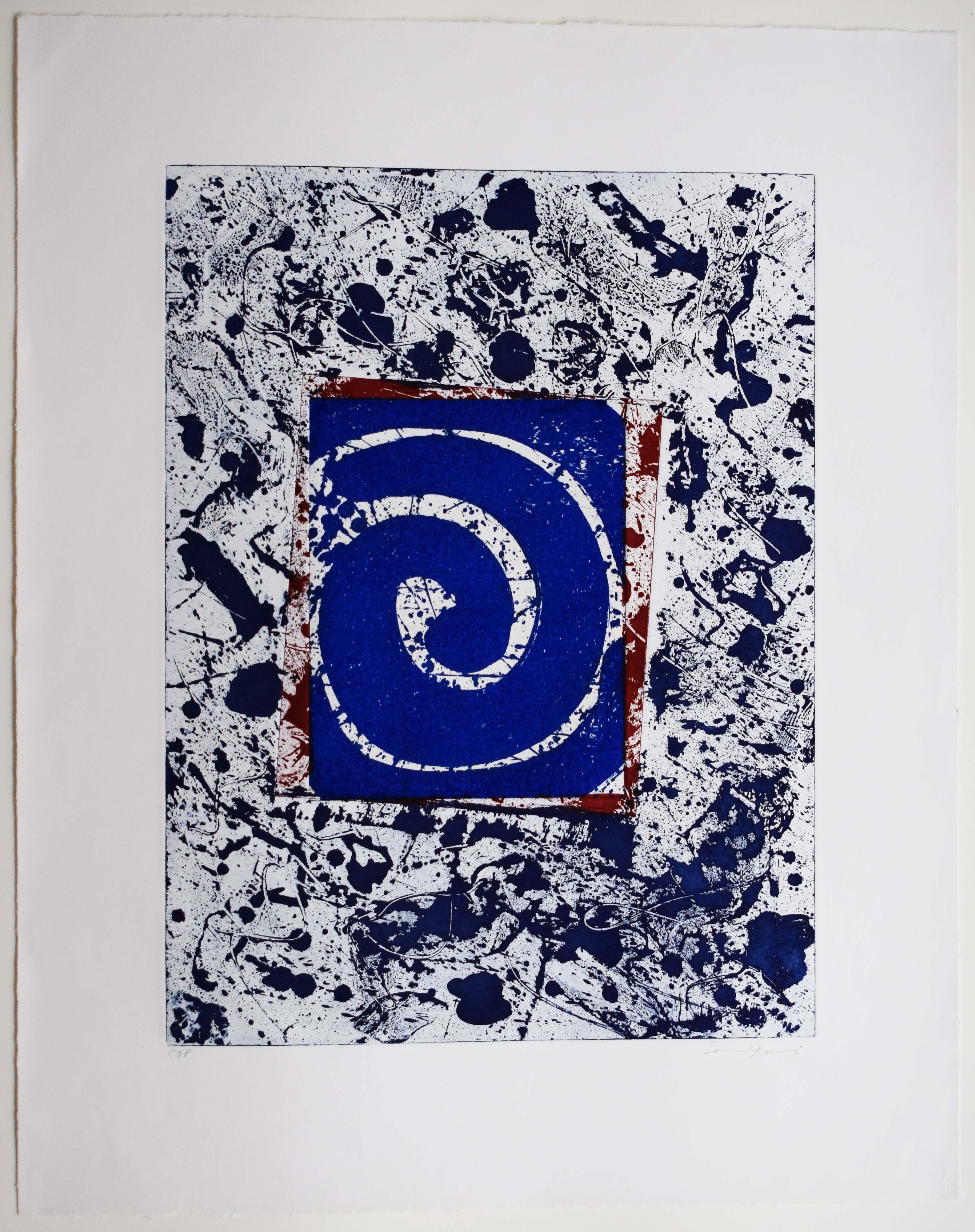 Untitled SFE-003 (Light Blue) - American Abstract Expressionism - Print by Sam Francis