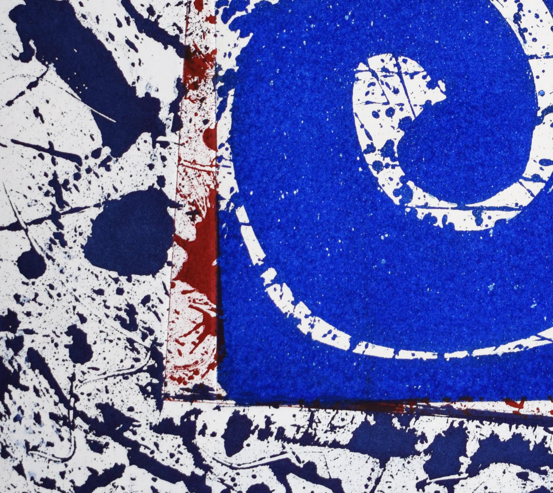 Untitled SFE-003 (Light Blue) - American Abstract Expressionism - Abstract Expressionist Print by Sam Francis