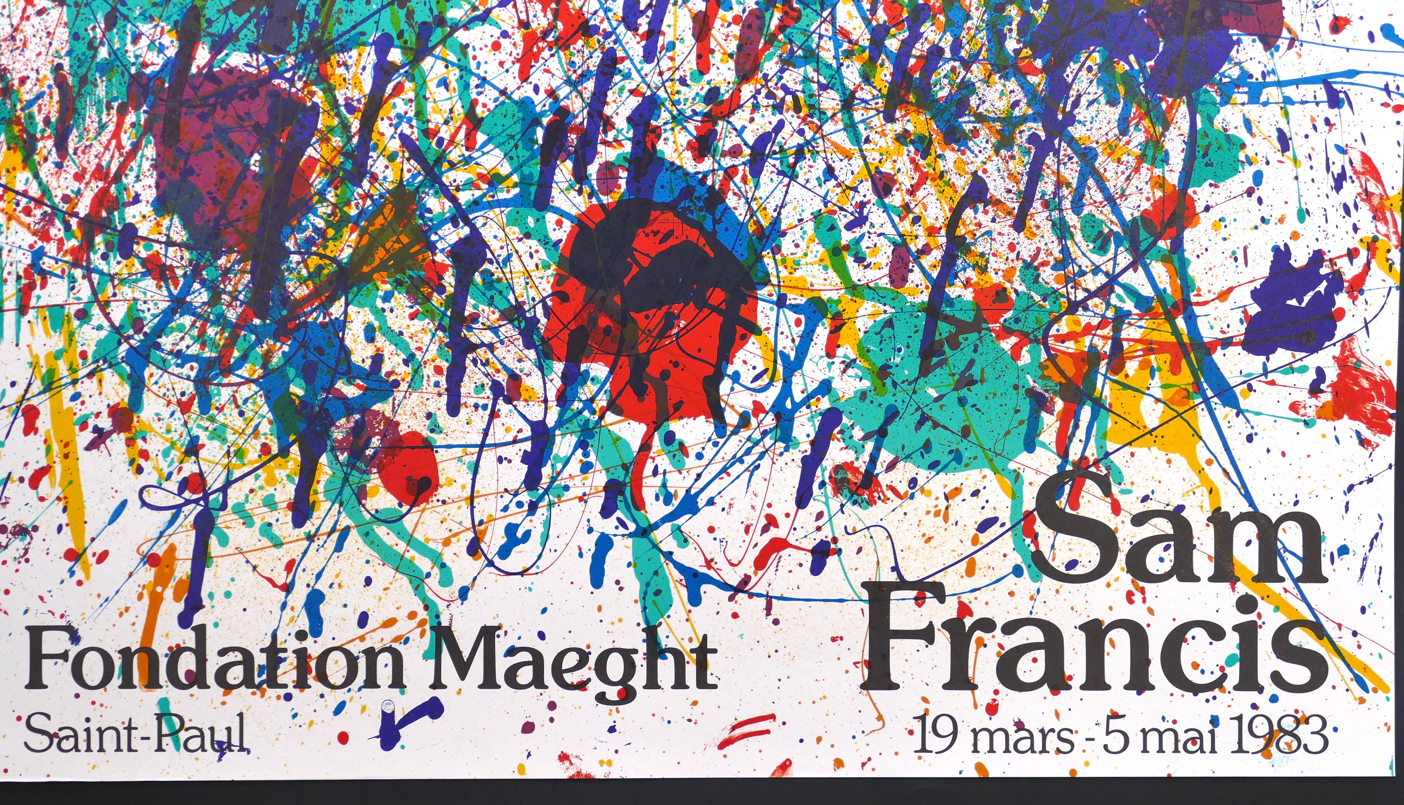 Vintage Poster Vintage Poster Fondation Maeght 19 Mars 1983  - Abstract Expressionist Print by Sam Francis