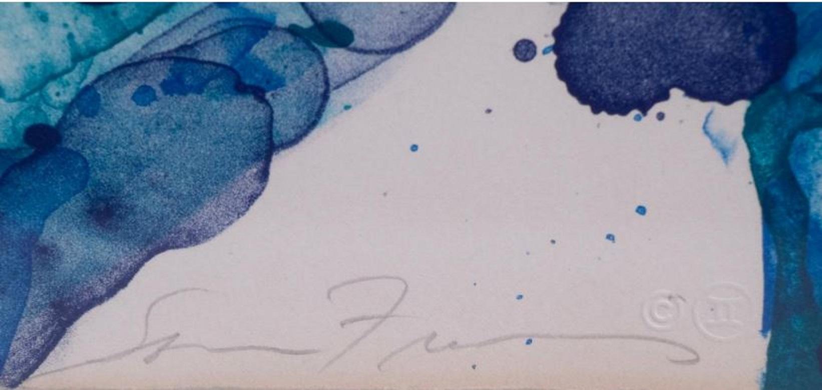 Farblithografie auf Arches 300-Gramm-Papier, 1971.  Vom Künstler mit Bleistift rechts unten signiert.  Eine Druckfahne, abgesehen von der nummerierten Auflage von 69 Stück.  Unten in der Mitte mit Bleistift eingeschrieben 