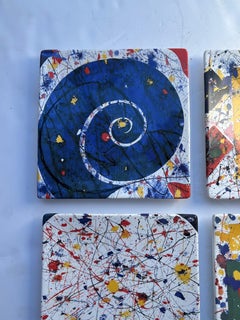 Sam Francis set of 4 limited edition ceramic plates , Museum of Contemporary Art