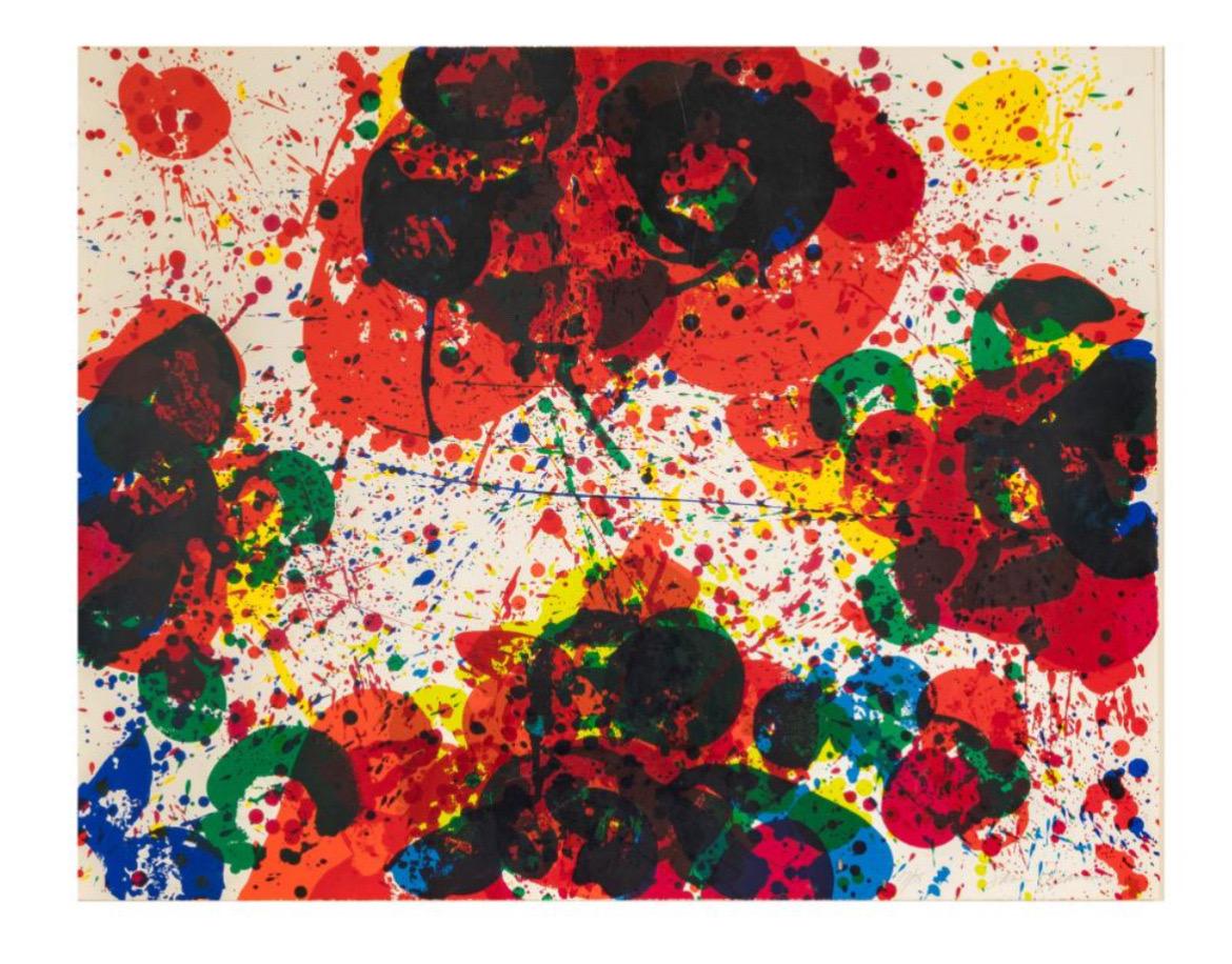 Ting: (Lembark S8) litografia a colori di Sam Francis, americano, (1923-1994).
1972; ed. 17/75 (ci sono state anche 9 prove d'artista); firmato e numerato a matita; pubblicato da Gemini G.E.L., Los Angeles, CA.

Dimensioni: 23 x 30 pollici (58,4 x