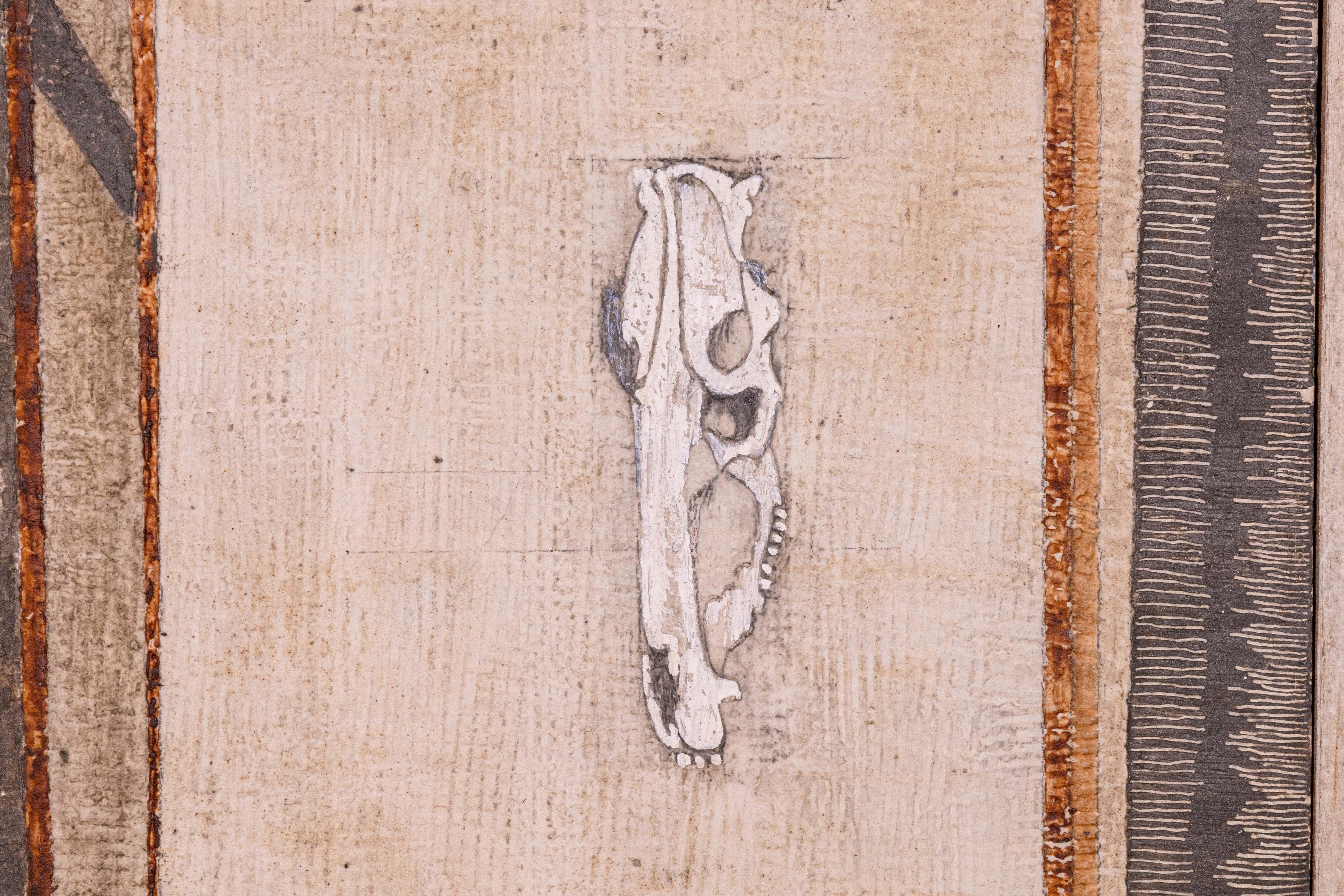 Sam Gamburd Firmato Pittura a olio surrealista moderna Studio su tavola Incorniciato 1960s in vendita 1