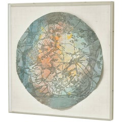 Sam Gilliam, "Indigo #15" Unique Relief Etching on Handmade Paper 1975