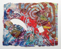 Manet Acrylique, collage, peinture en relief, sérigraphie, découpage et couture