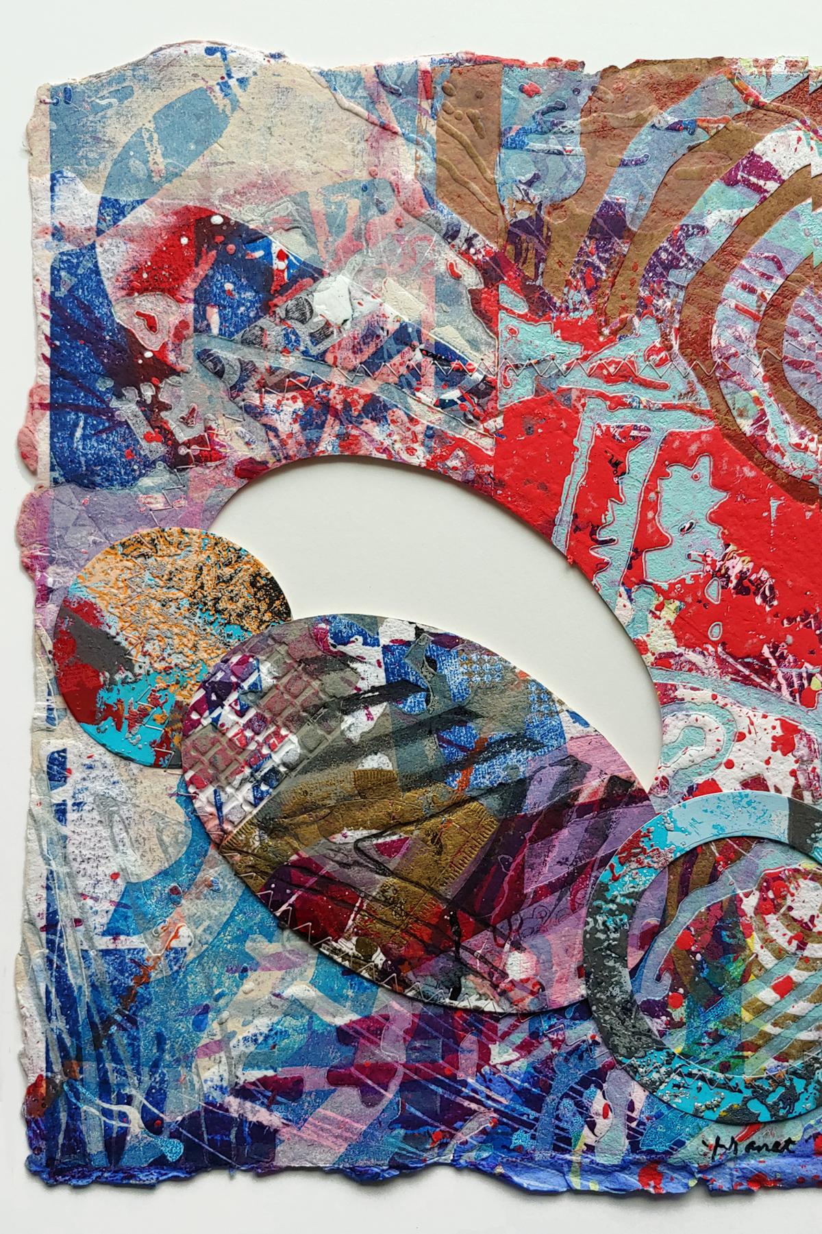 Manet Acrylique, collage, peinture en relief, sérigraphie, découpage et couture - Abstrait Mixed Media Art par Sam Gilliam