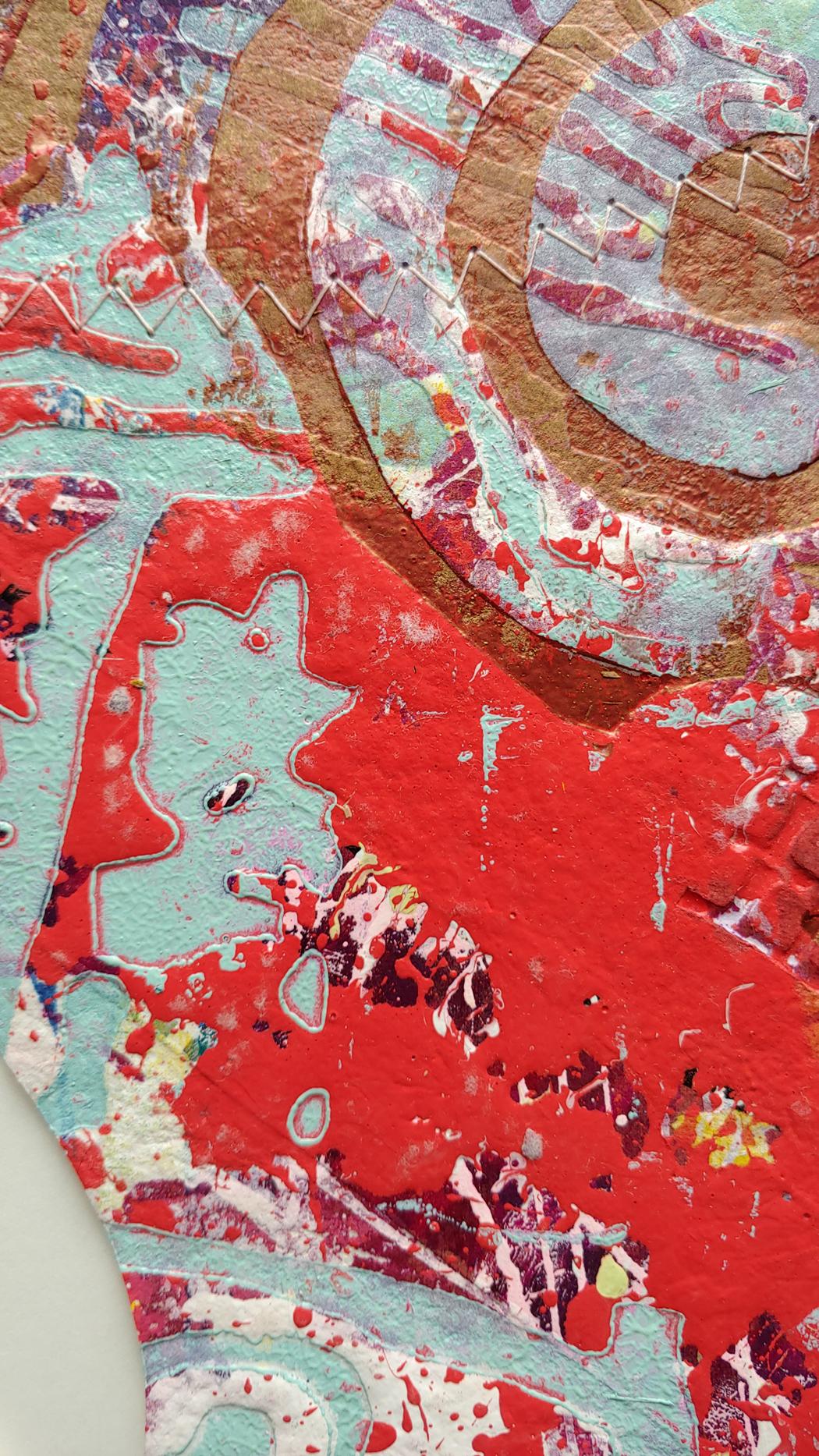 Manet Acrylique, collage, peinture en relief, sérigraphie, découpage et couture en vente 4