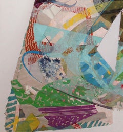 Original Sam Gilliam Screen Print on Handmade Paper Collage 1987 Unique