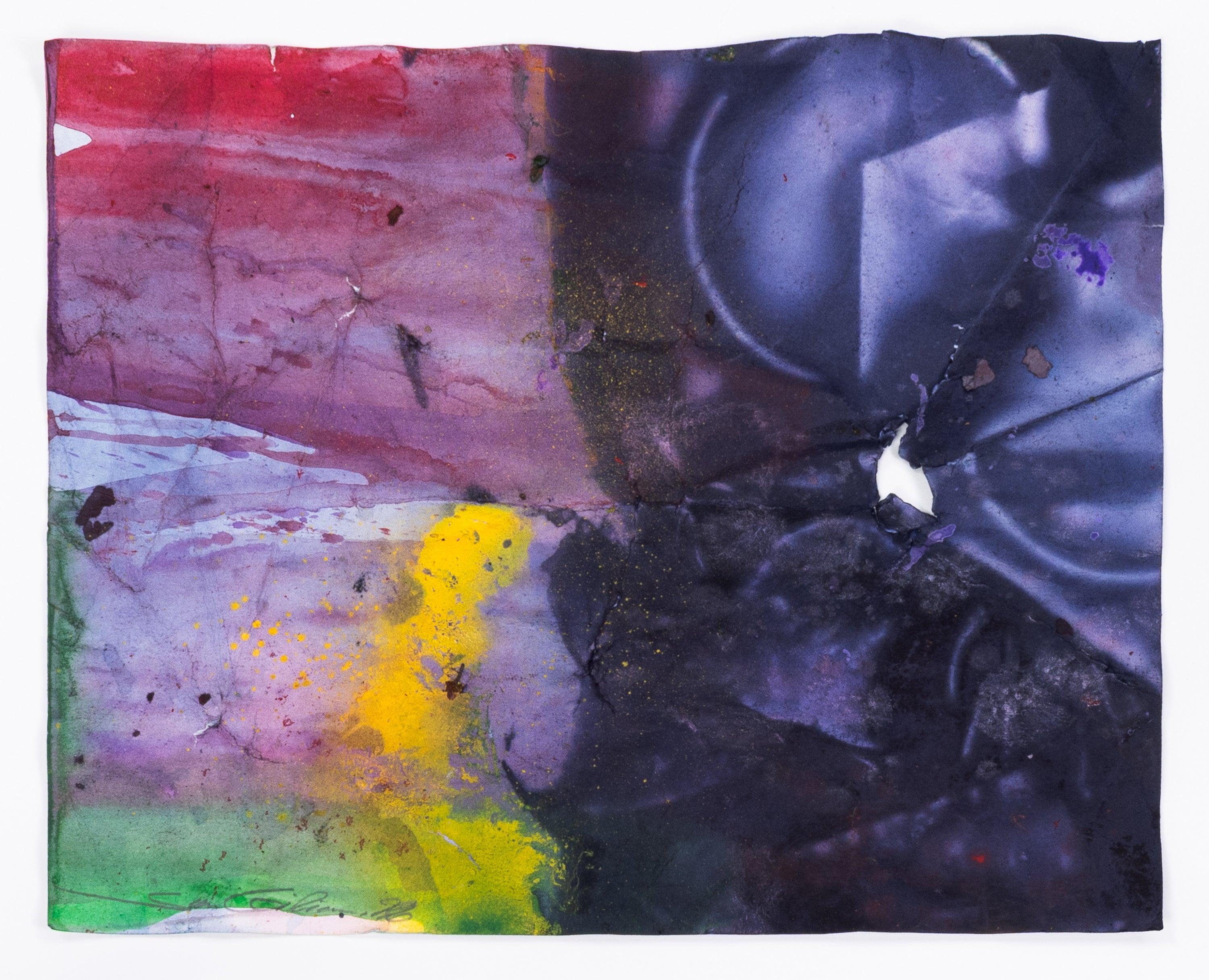 Sam Gilliam Untitled (Purple) 1996 Signed Mixed Media on Paper