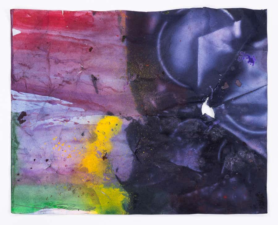 Sam Gilliam Untitled (Purple) 1996 Signed Mixed Media on Paper