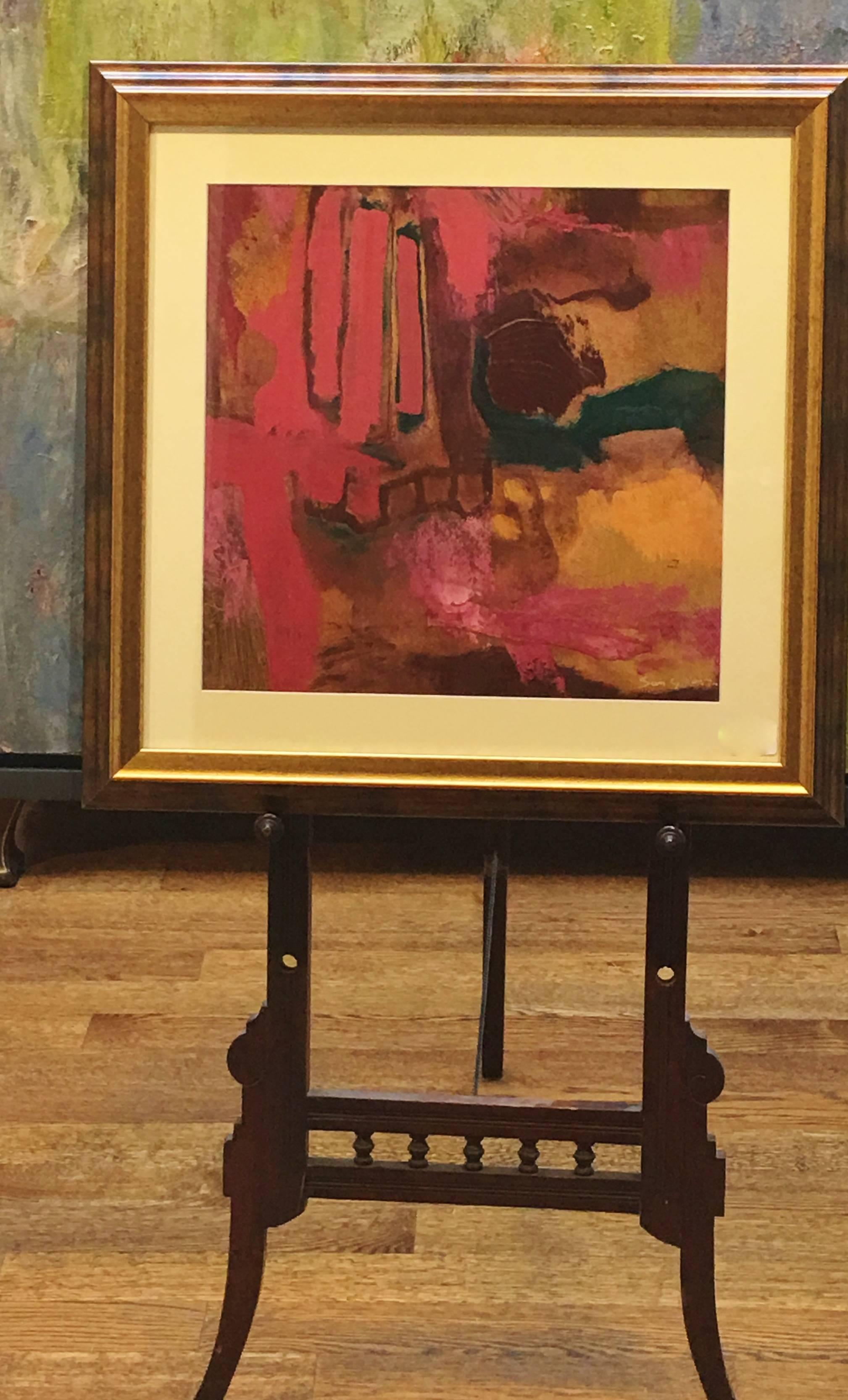 We are listing a collage painting by acclaimed African-American artist Sam Gilliam.  Gilliam (born 1933) is a color field painter and lyrical abstractionist artist associated with the Washington Color School, a group of Washington, D.C. artists that