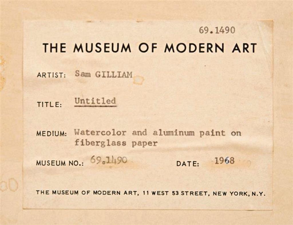 Sans titre, Ex-Museum of Modern Art Collection avec étiquette originale du MOMA en vente 1
