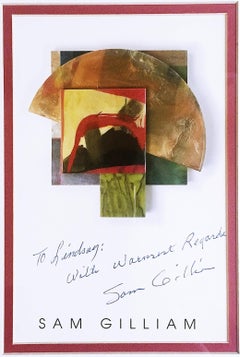 Sam Gilliam - card with letter hand signed to African American Arts prof Framed