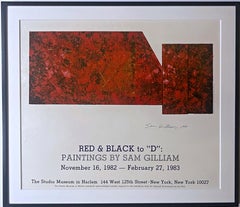 Sam Gilliam - Sam Gilliam - Red and Black to "D", historic 1982 Studio Museum poster, SIGNED Sam Gilliam - Red and Black to "D", historic 1982 Studio Museum poster, SIGNED
