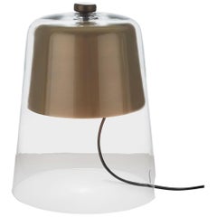 Sam Hecht Table Lamp 'Semplice' Satin Gold Glaze by Oluce