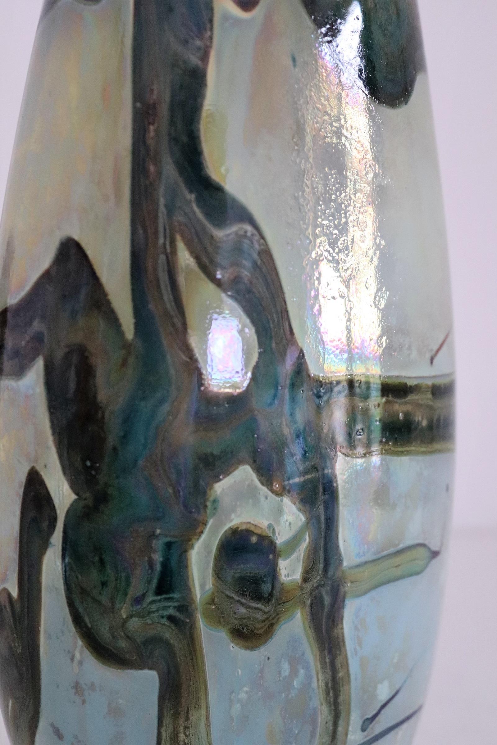 Sam Herman Glass Collectors Vase in Green for Val St. Lambert, 1970s 1