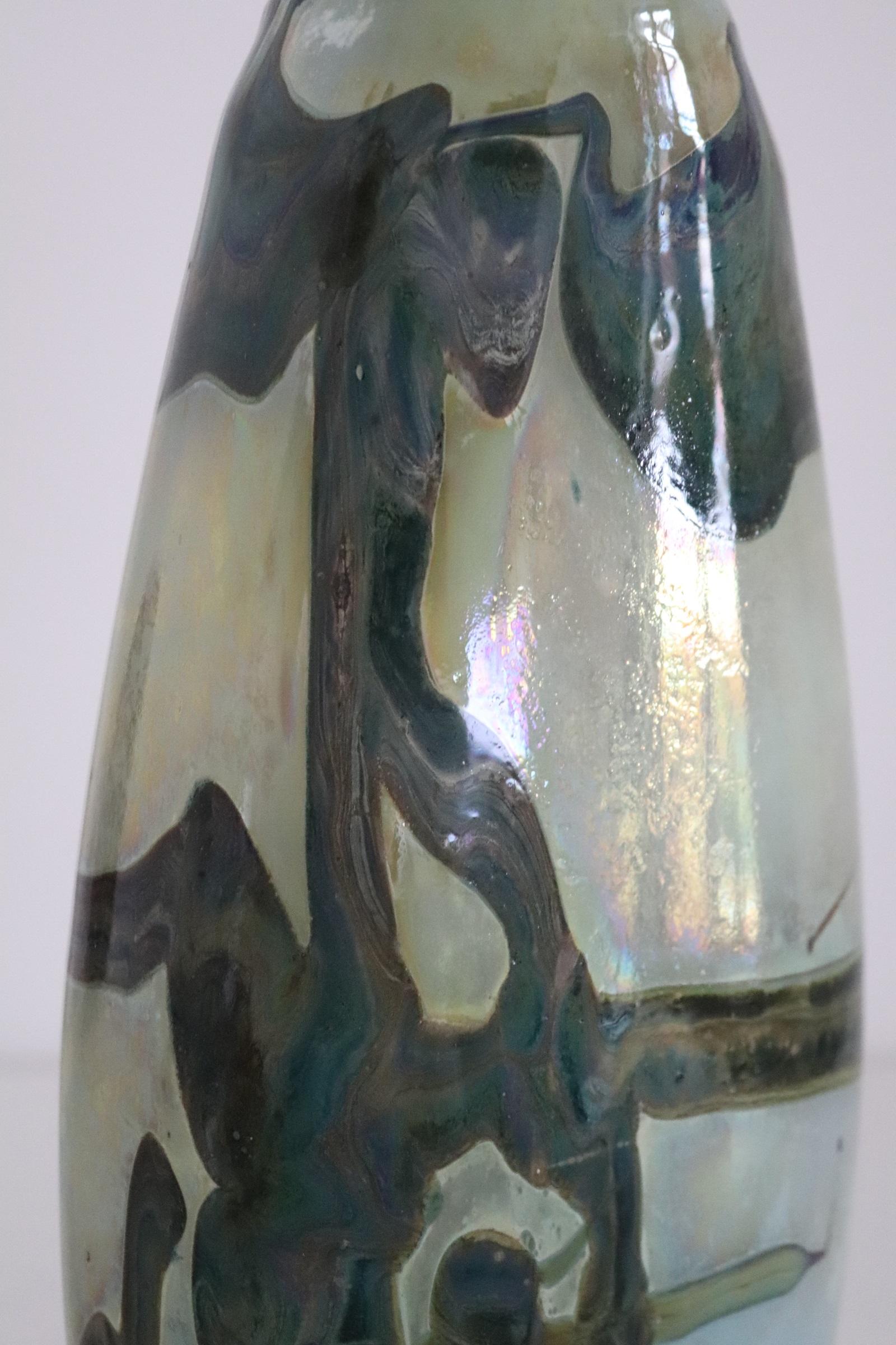 Sam Herman Glass Collectors Vase in Green for Val St. Lambert, 1970s 4