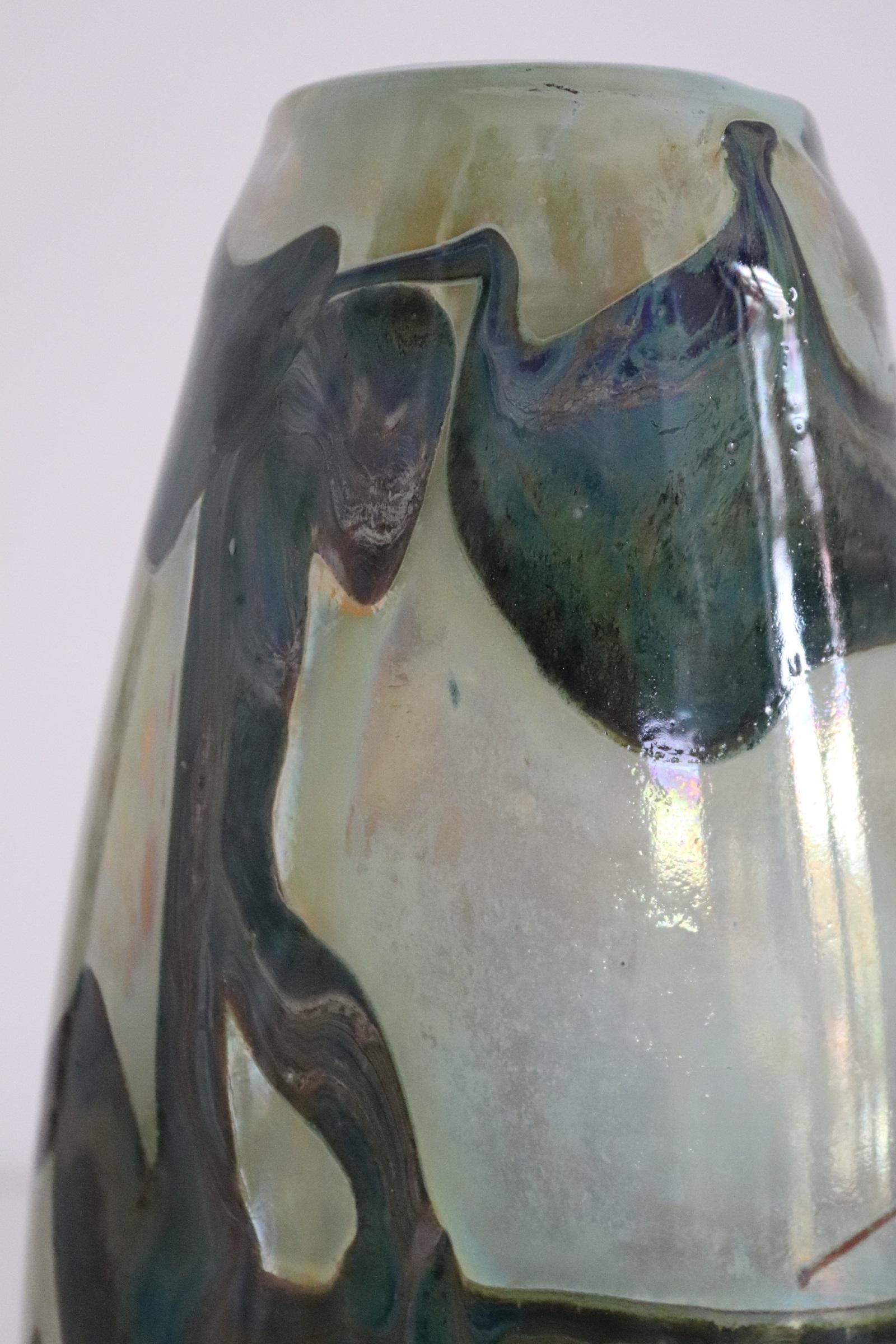 Sam Herman Glass Collectors Vase in Green for Val St. Lambert, 1970s 6