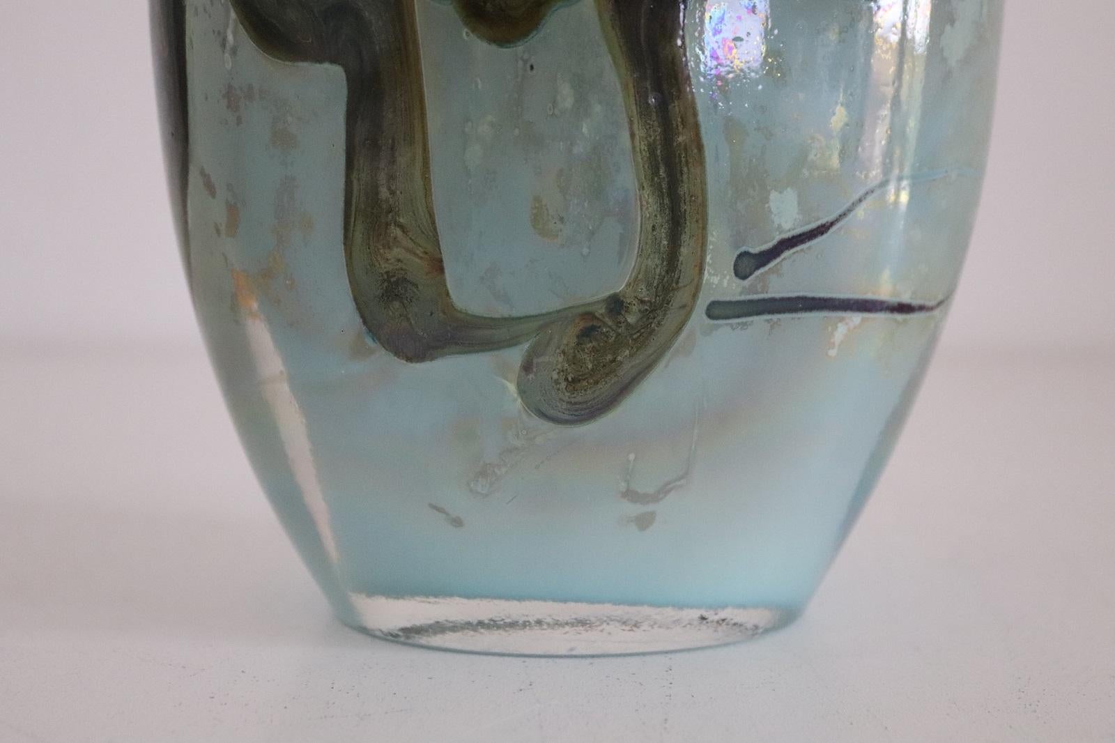 Sam Herman Glass Collectors Vase in Green for Val St. Lambert, 1970s 10