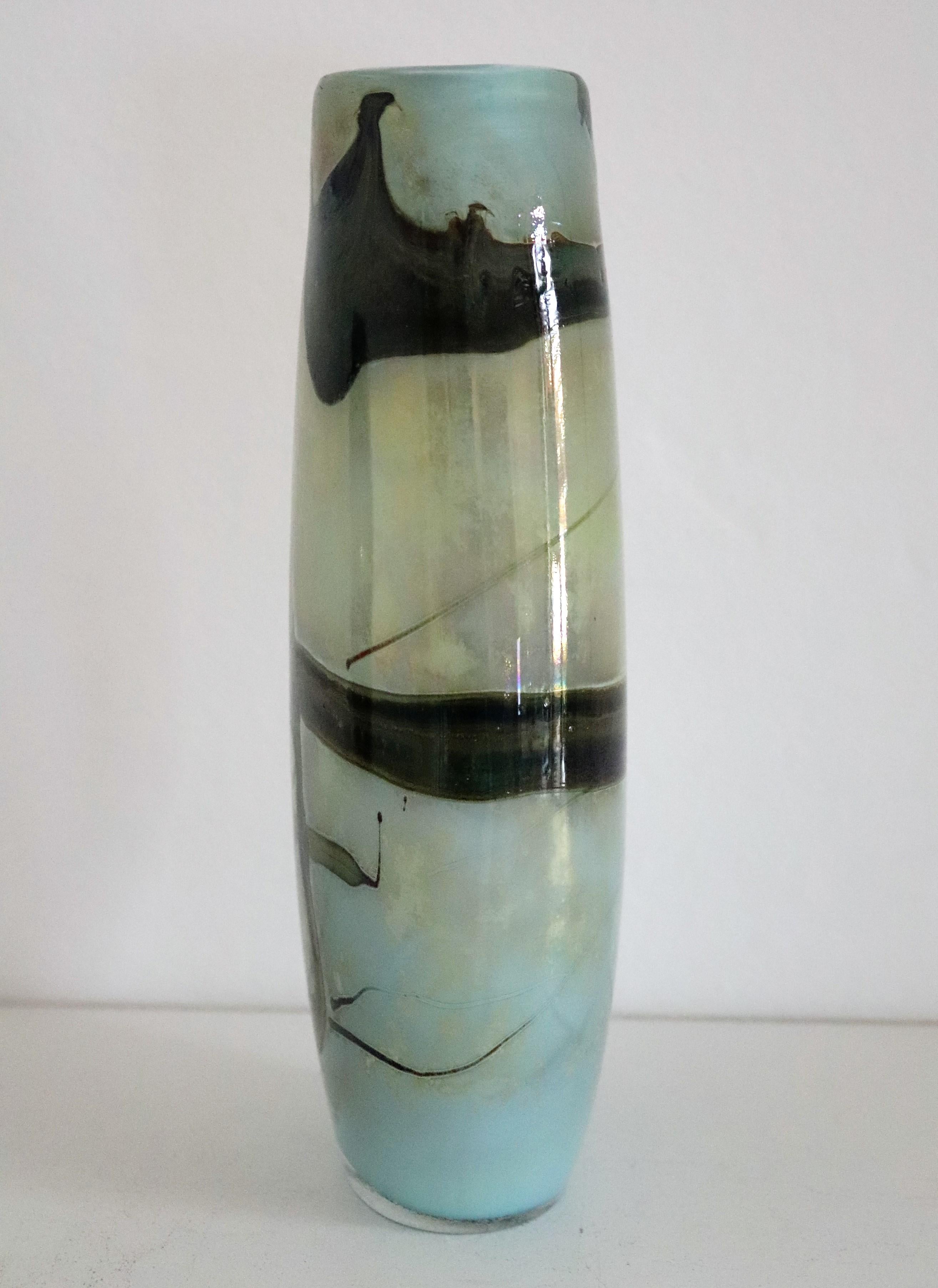 Mid-Century Modern Sam Herman Glass Collectors Vase in Green for Val St. Lambert, 1970s