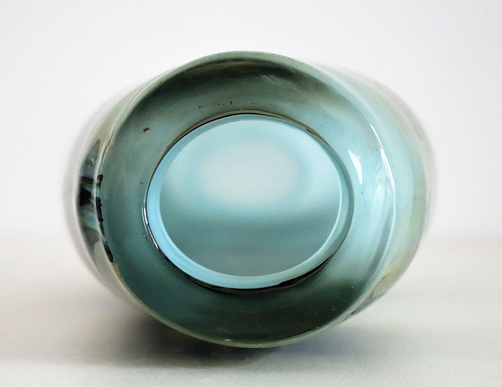 Late 20th Century Sam Herman Glass Collectors Vase in Green for Val St. Lambert, 1970s