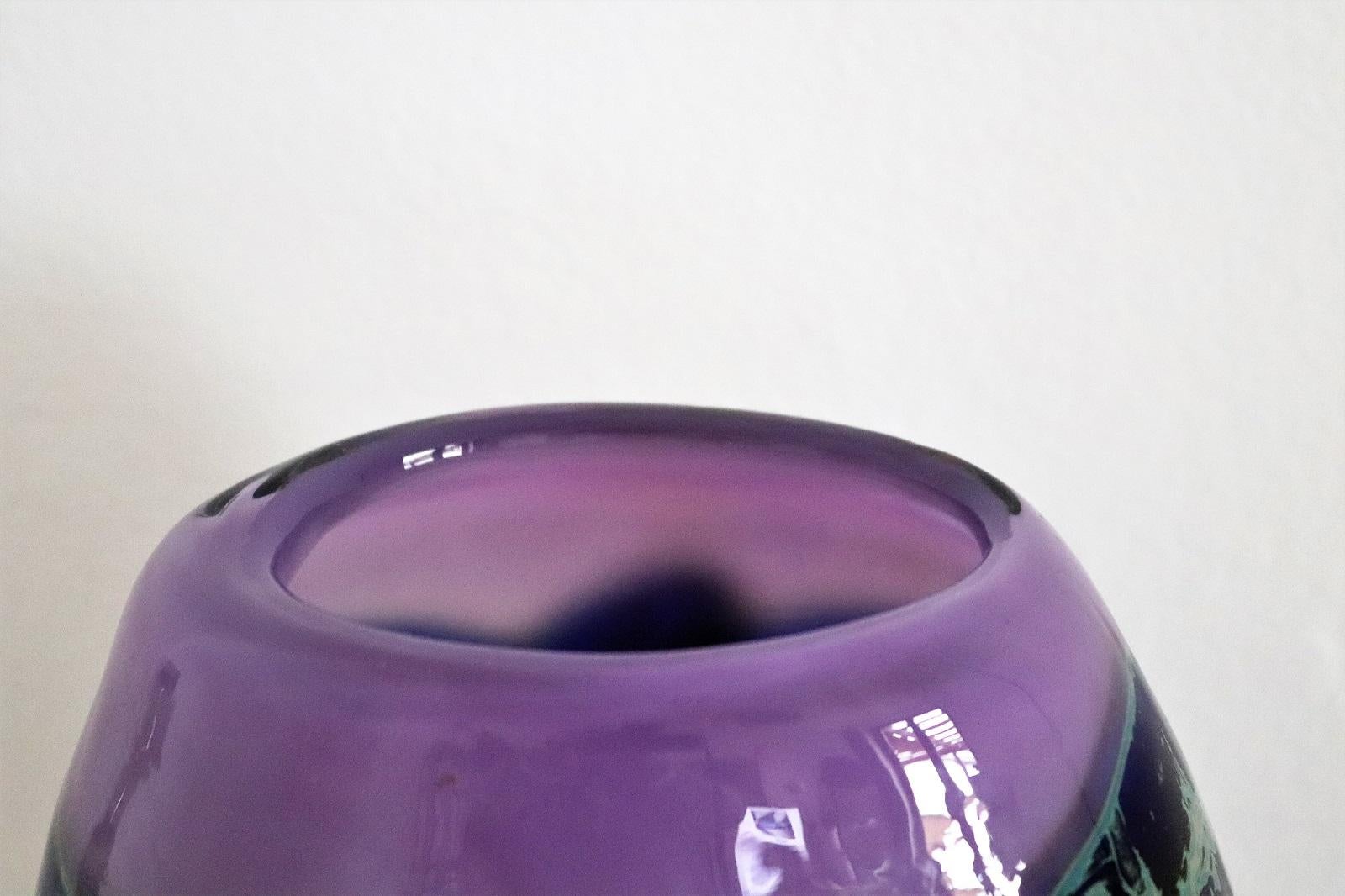 Sam Herman Glass Collectors Vase in Purple for Val St. Lambert, 1970s 9