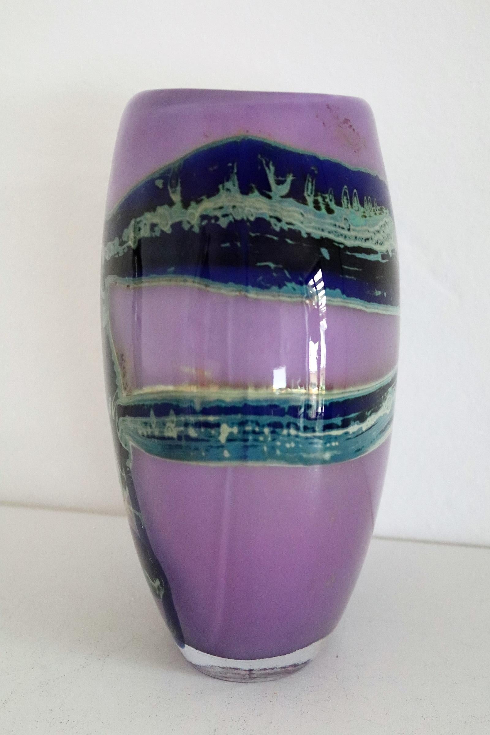 Mid-Century Modern Sam Herman Glass Collectors Vase in Purple for Val St. Lambert, 1970s