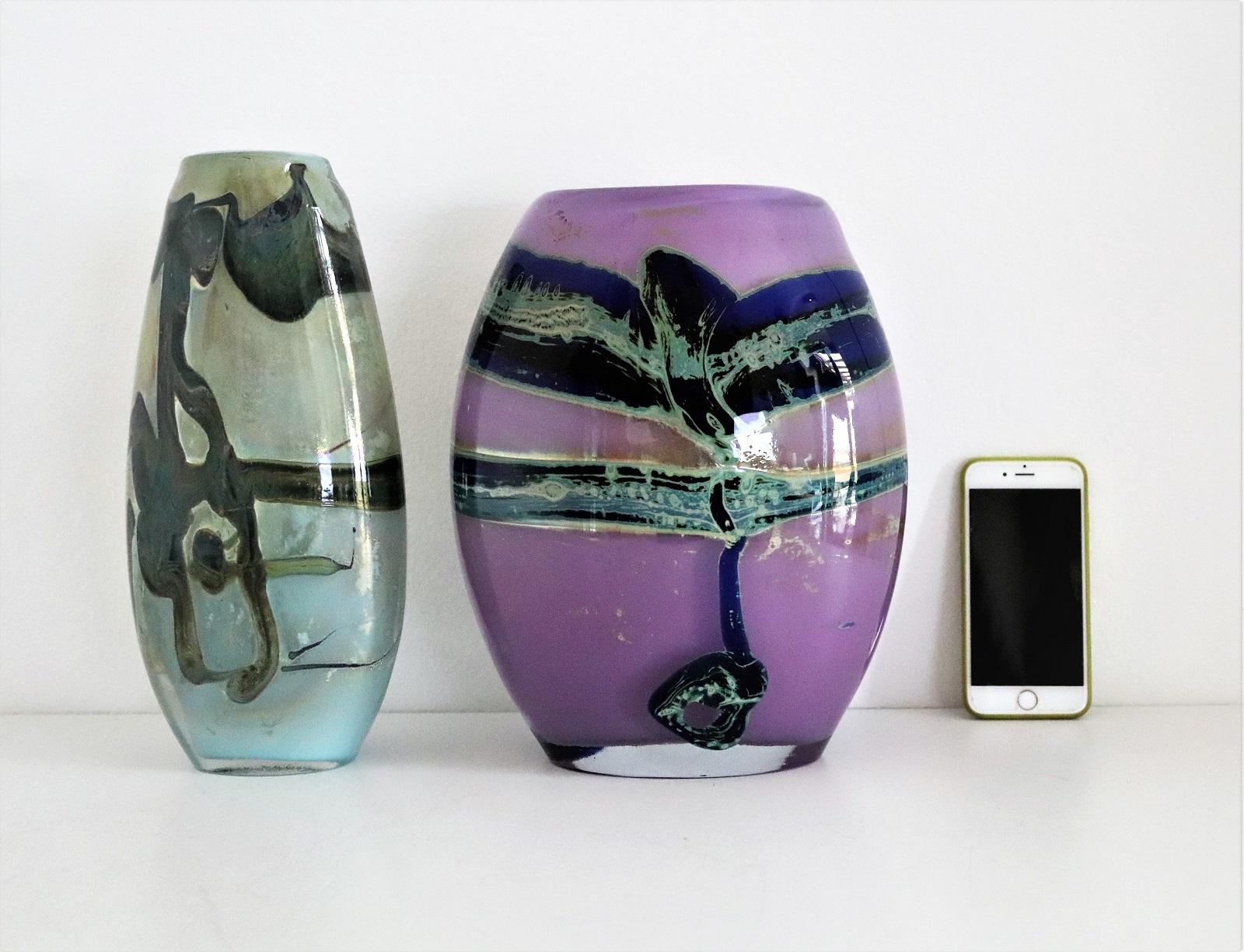 Late 20th Century Sam Herman Glass Collectors Vase in Purple for Val St. Lambert, 1970s