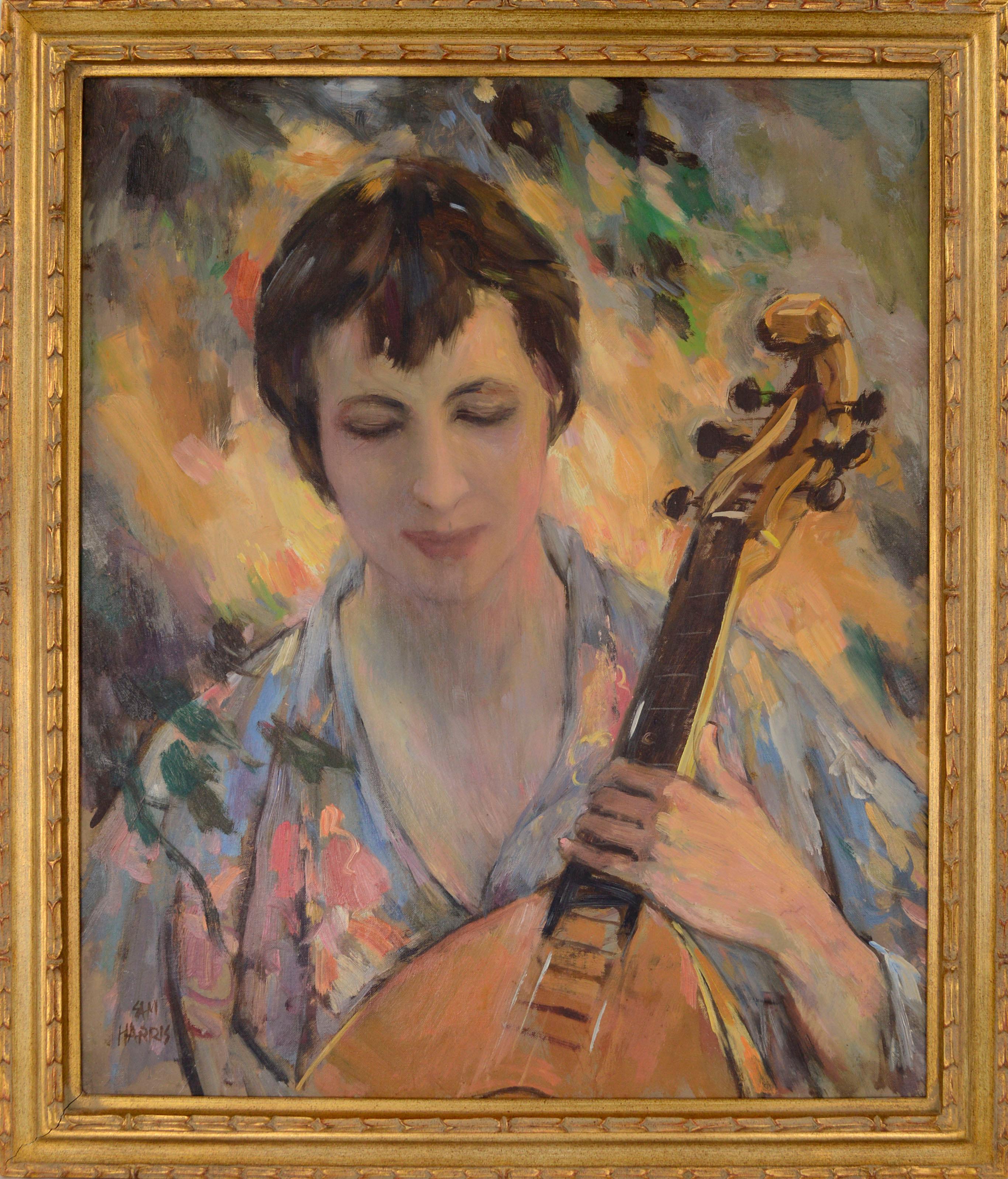 Sam Hugh Harris Portrait Painting - "Interlude" - Mandolin Player Figurative by Sam Harris