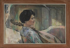 "Portrait with Lute" 1960 Oil 