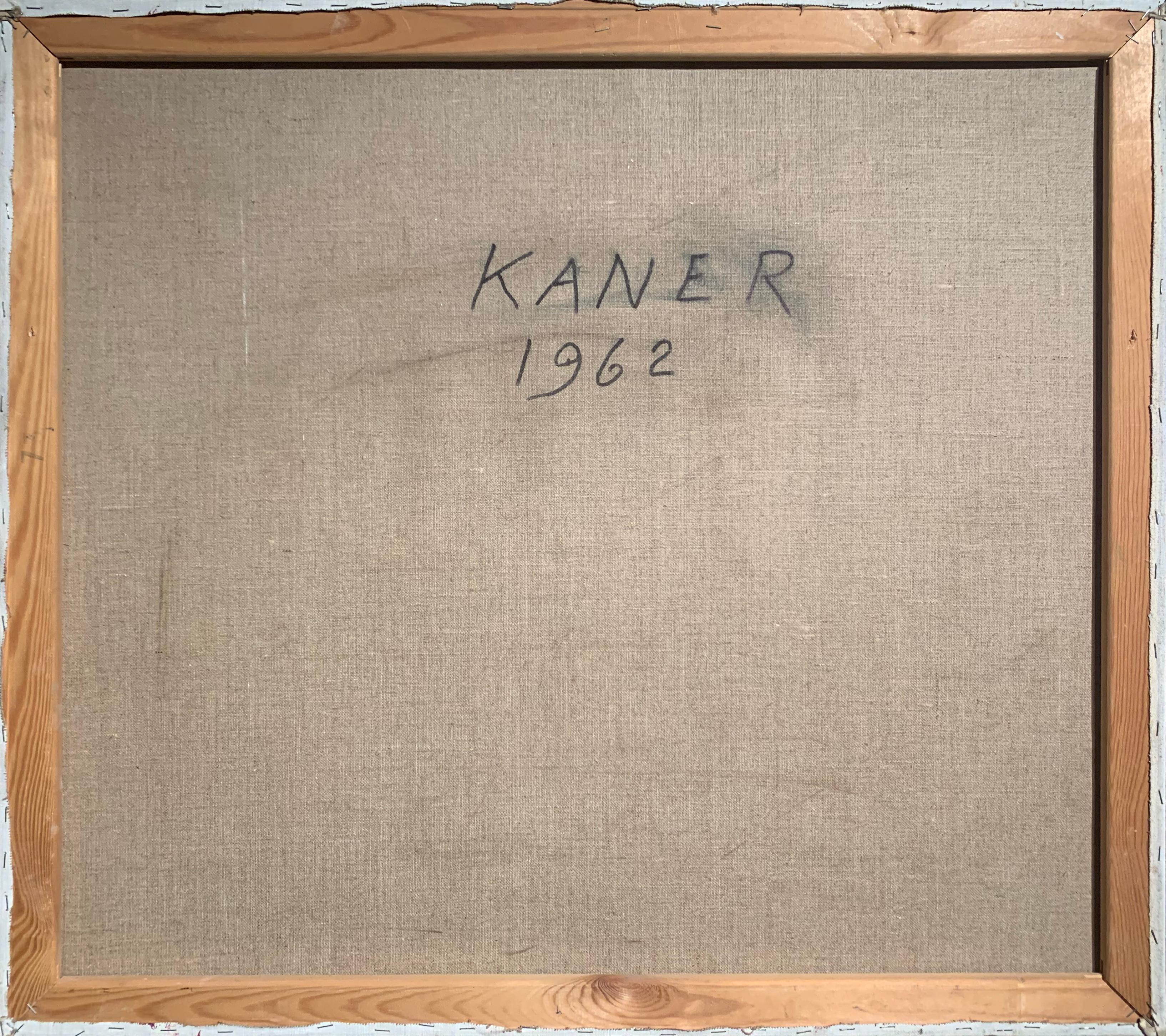 Signed, verso, 'Kaner' for Sam Kaner (American, 1924-1990) and dated 1962.

This International American Modernist was born, and first studied, in Brooklyn. After the war, he moved to Paris to study painting and, subsequently, was introduced to