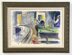 Cozy Corner Bar 1983 Framed Watercolor Painting
