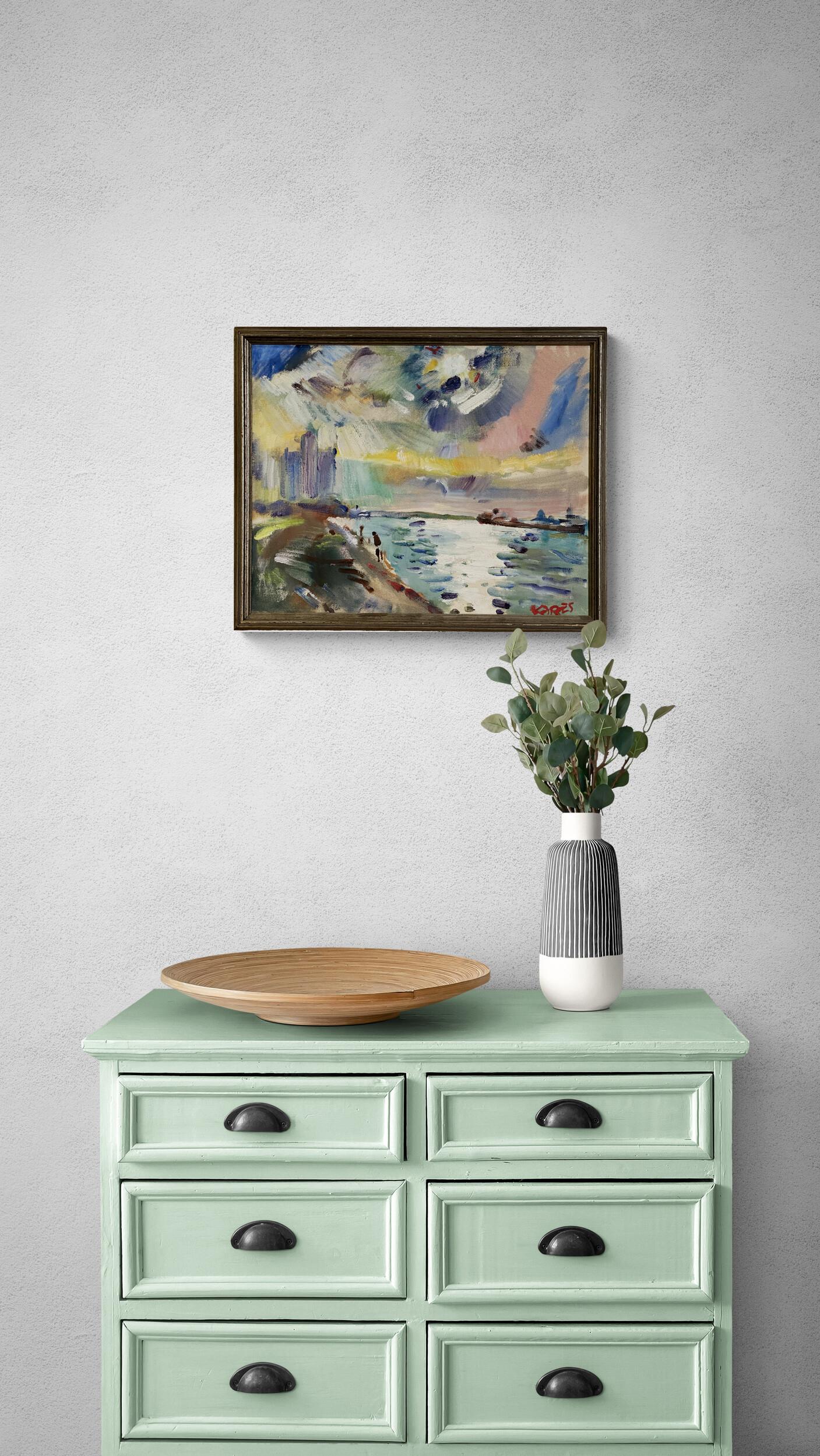 Escena de Detroit Pintura acrílica sobre lienzo en venta 1
