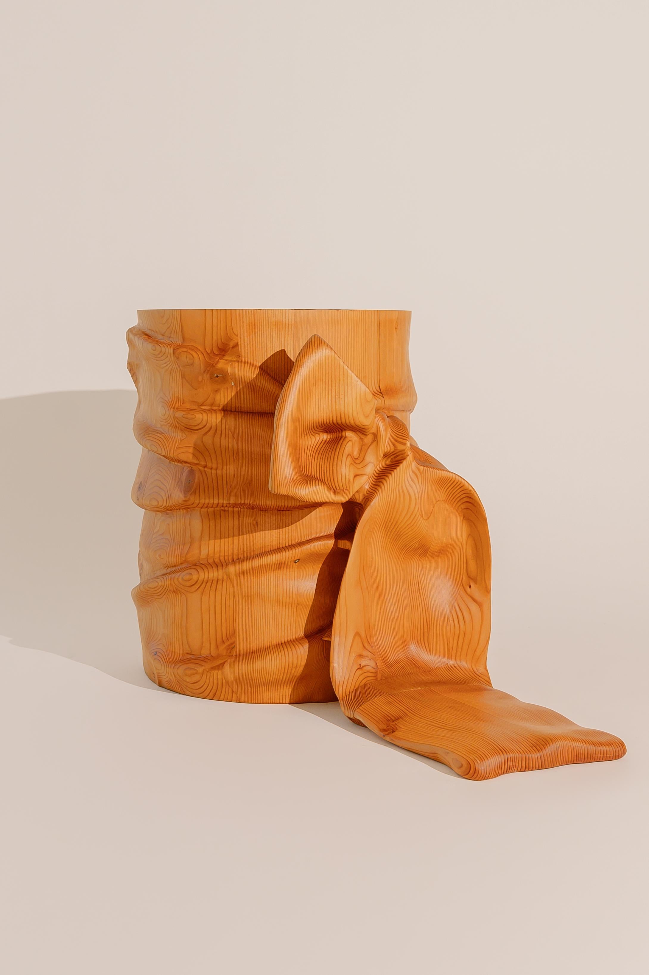 Carved Sam Klemick - Ribbon Stool/Side Table For Sale