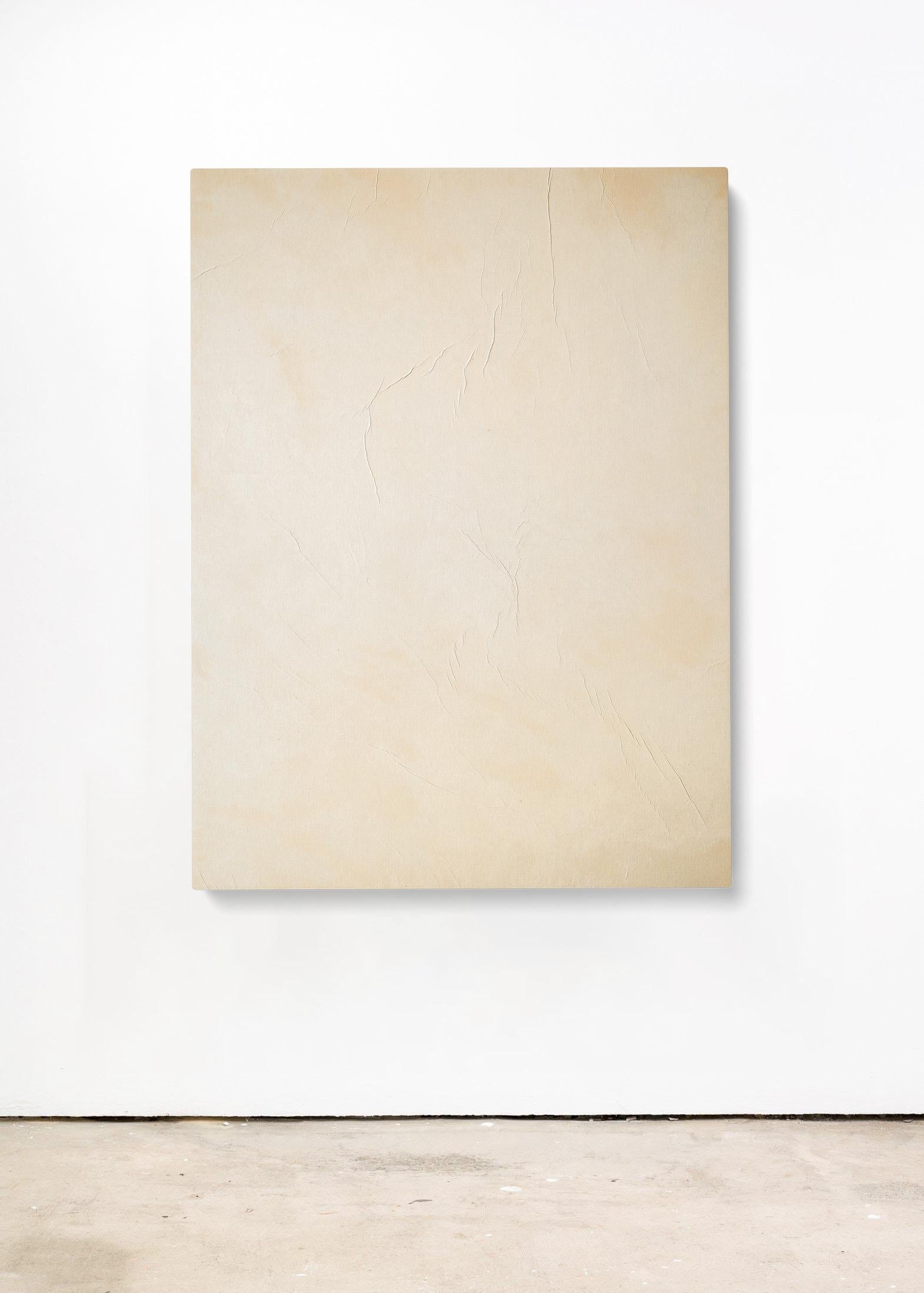 Hiromi III - Beige Abstract Painting by Sam Kupiec