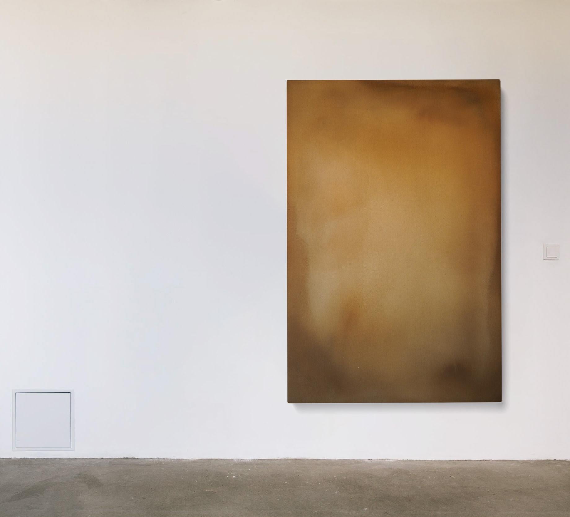 Nama II - Brown Abstract Painting by Sam Kupiec