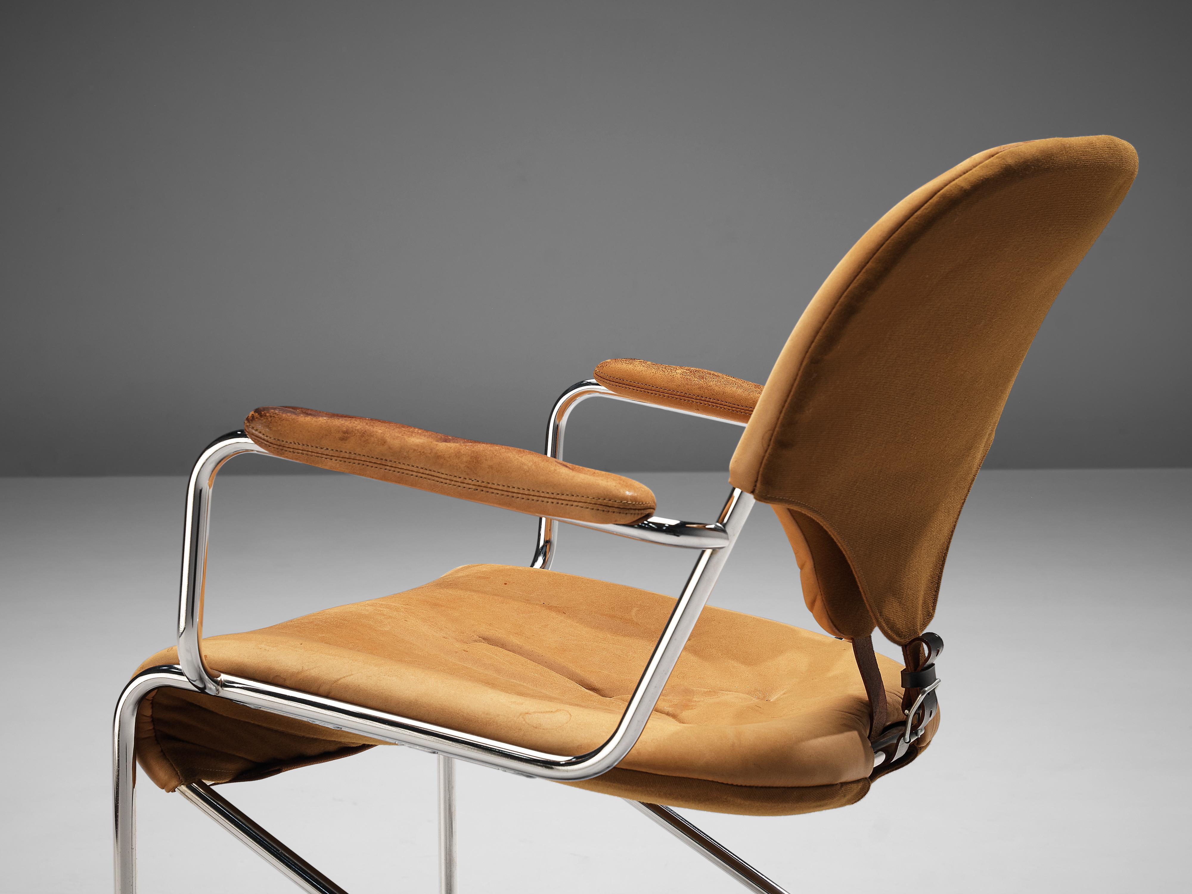 Late 20th Century Sam Larsson for DUX Armchairs Model ‘Sam’ in Cognac Leather