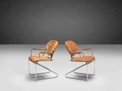 Paire de fauteuils « 1974 » de Sam Larsson pour DUX en cuir cognac