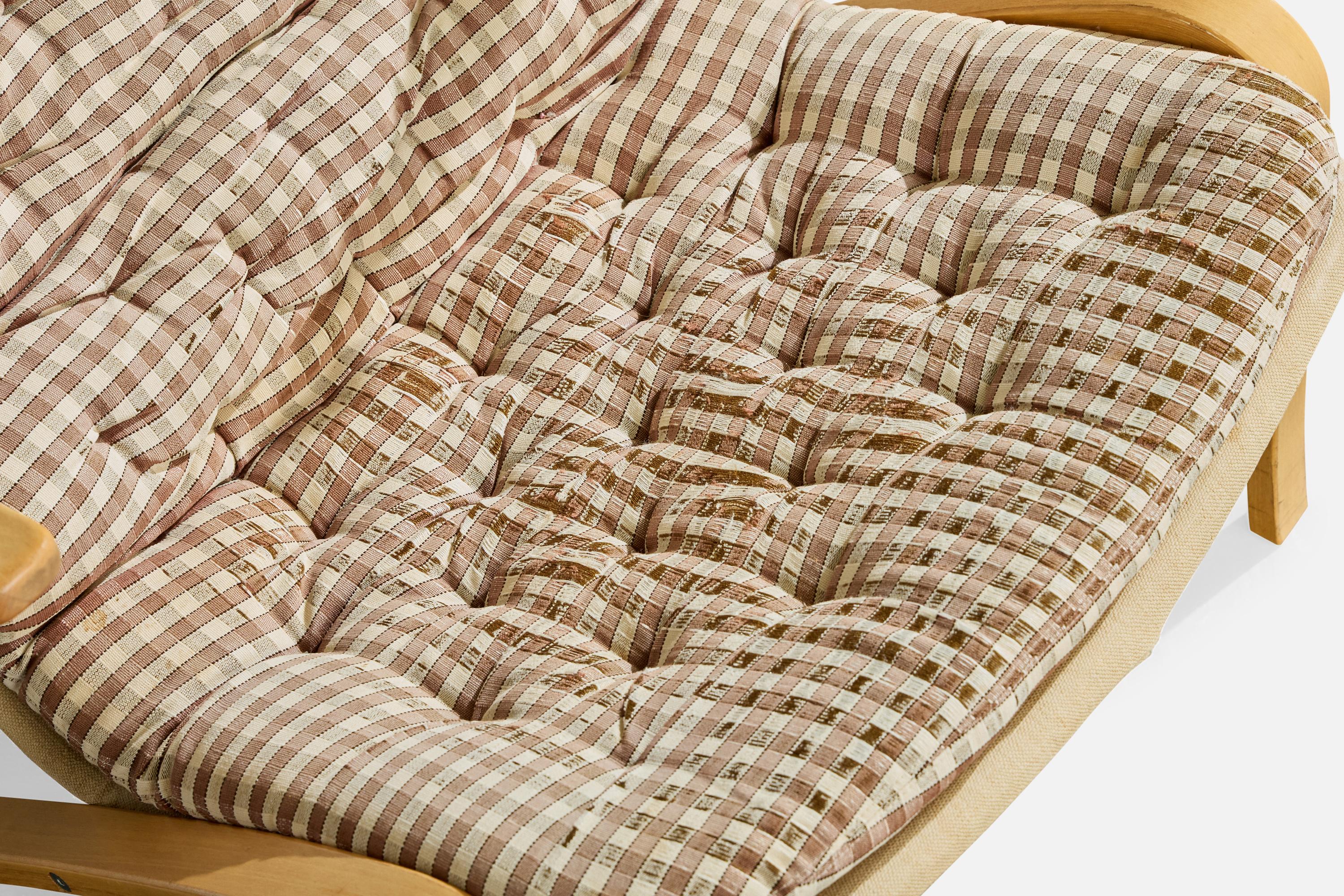 Sam Larsson, Sillas de salón, Madera, Lona, Tela, Suecia, 1970s en venta 4