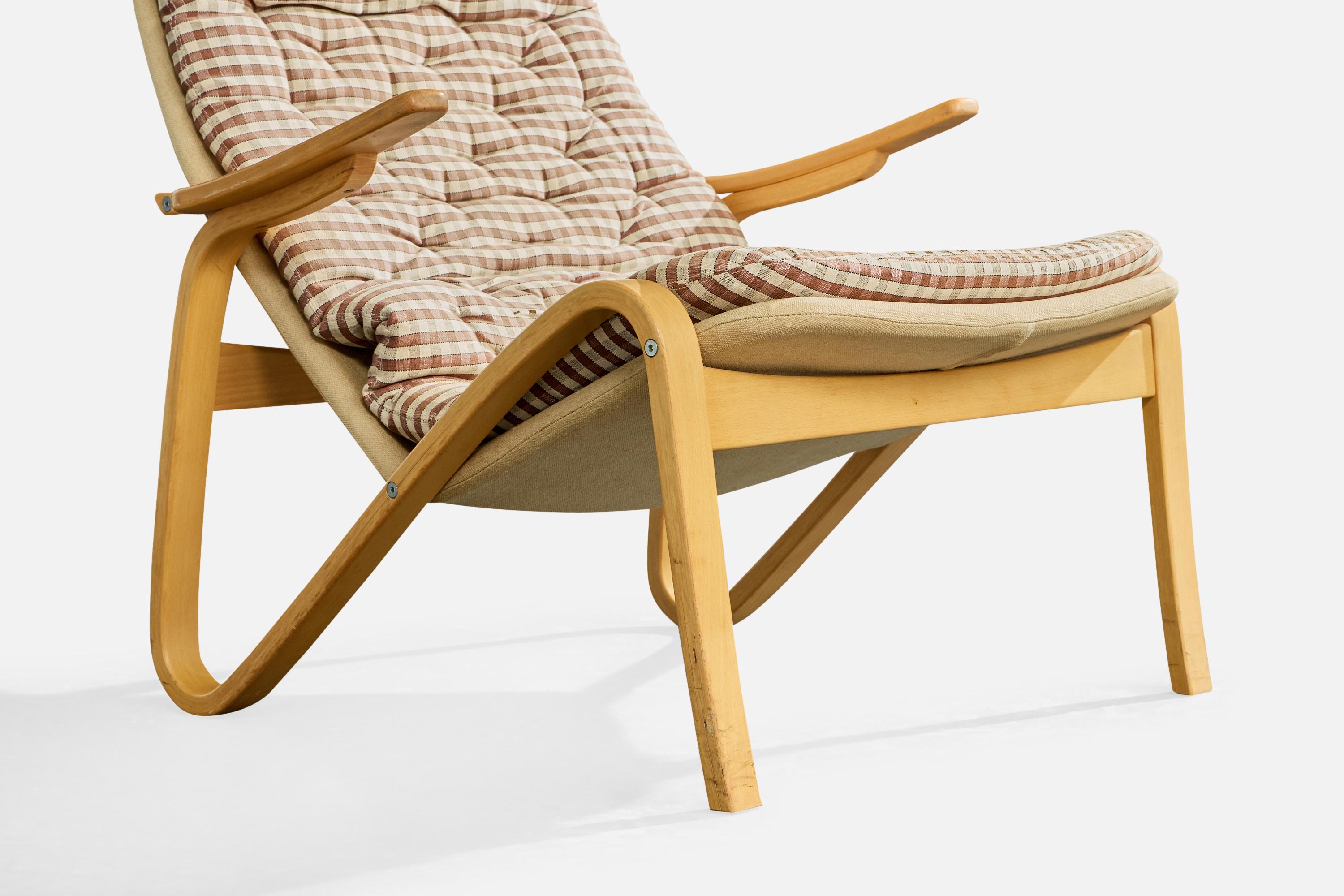 Sam Larsson, Sillas de salón, Madera, Lona, Tela, Suecia, 1970s en venta 5