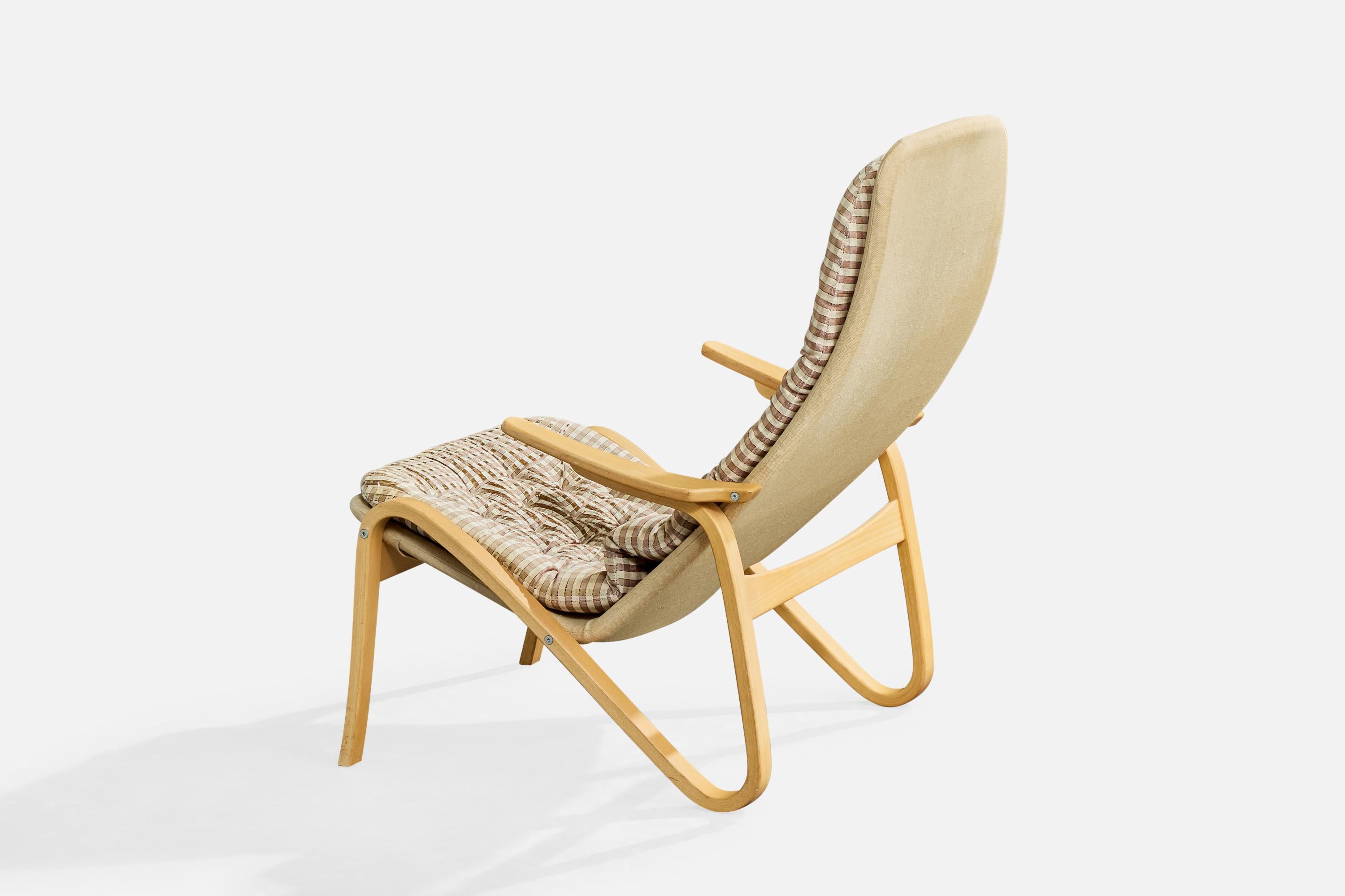 Sam Larsson, Sillas de salón, Madera, Lona, Tela, Suecia, 1970s finales del siglo XX en venta