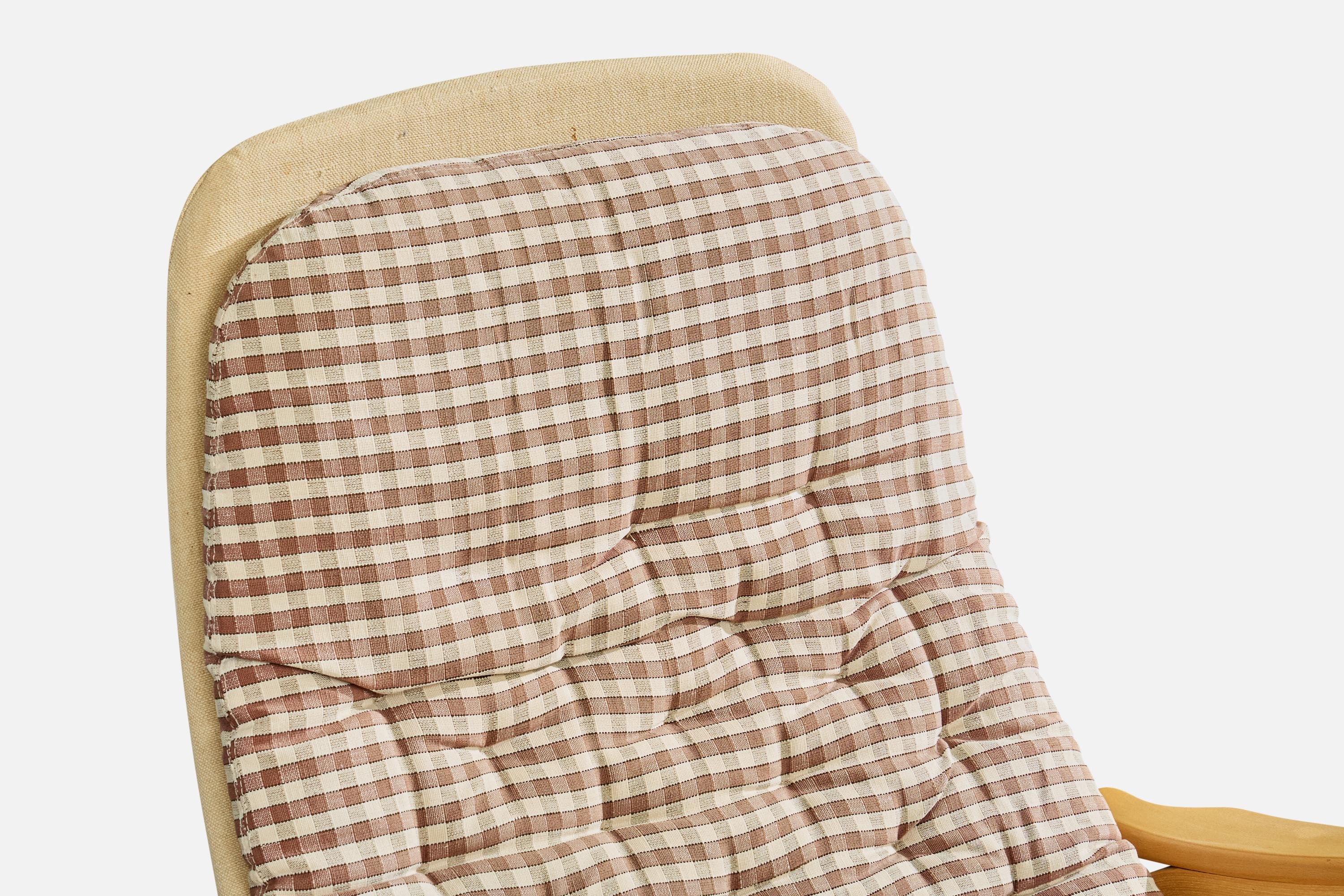 Sam Larsson, Sillas de salón, Madera, Lona, Tela, Suecia, 1970s en venta 2