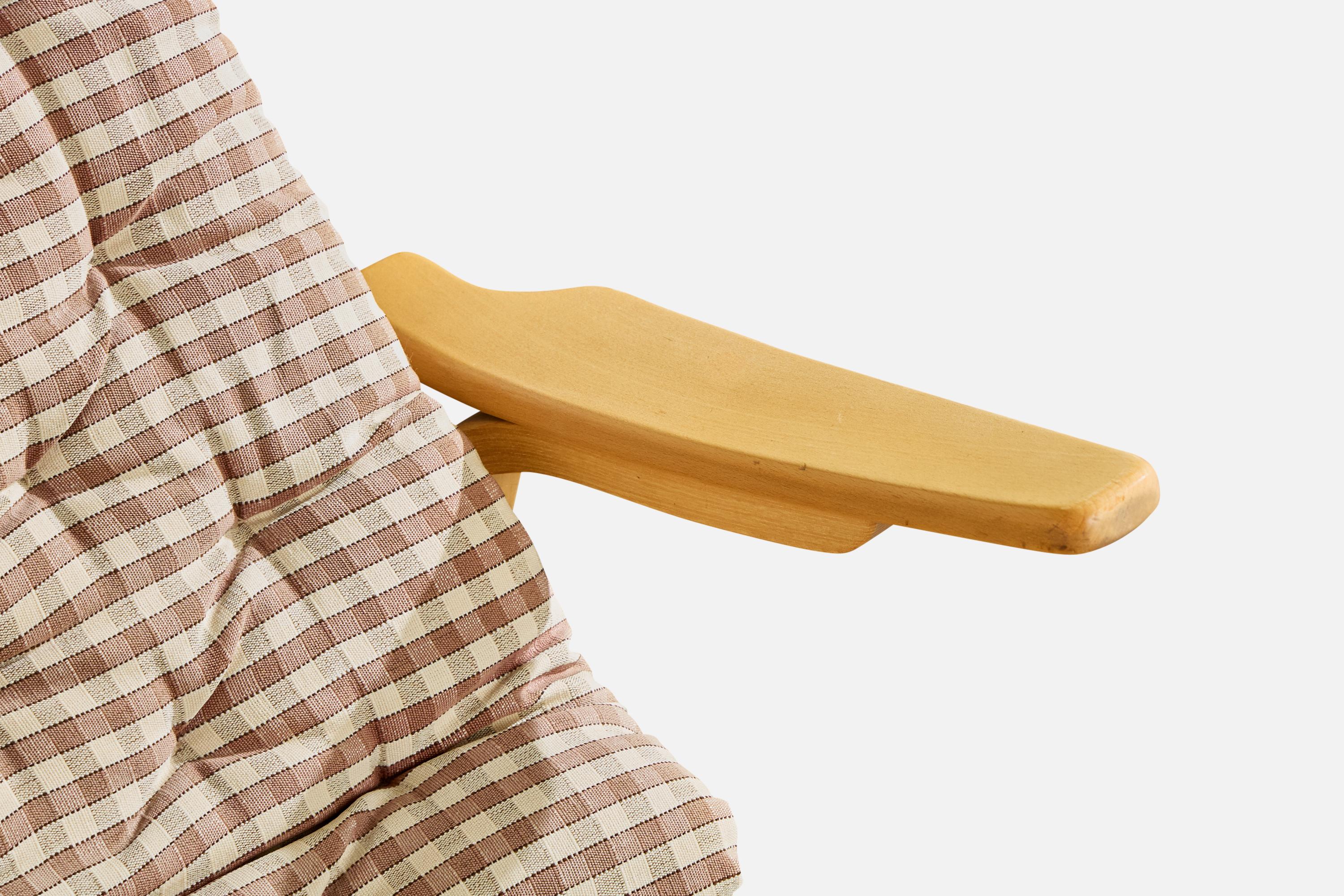 Sam Larsson, Sillas de salón, Madera, Lona, Tela, Suecia, 1970s en venta 3