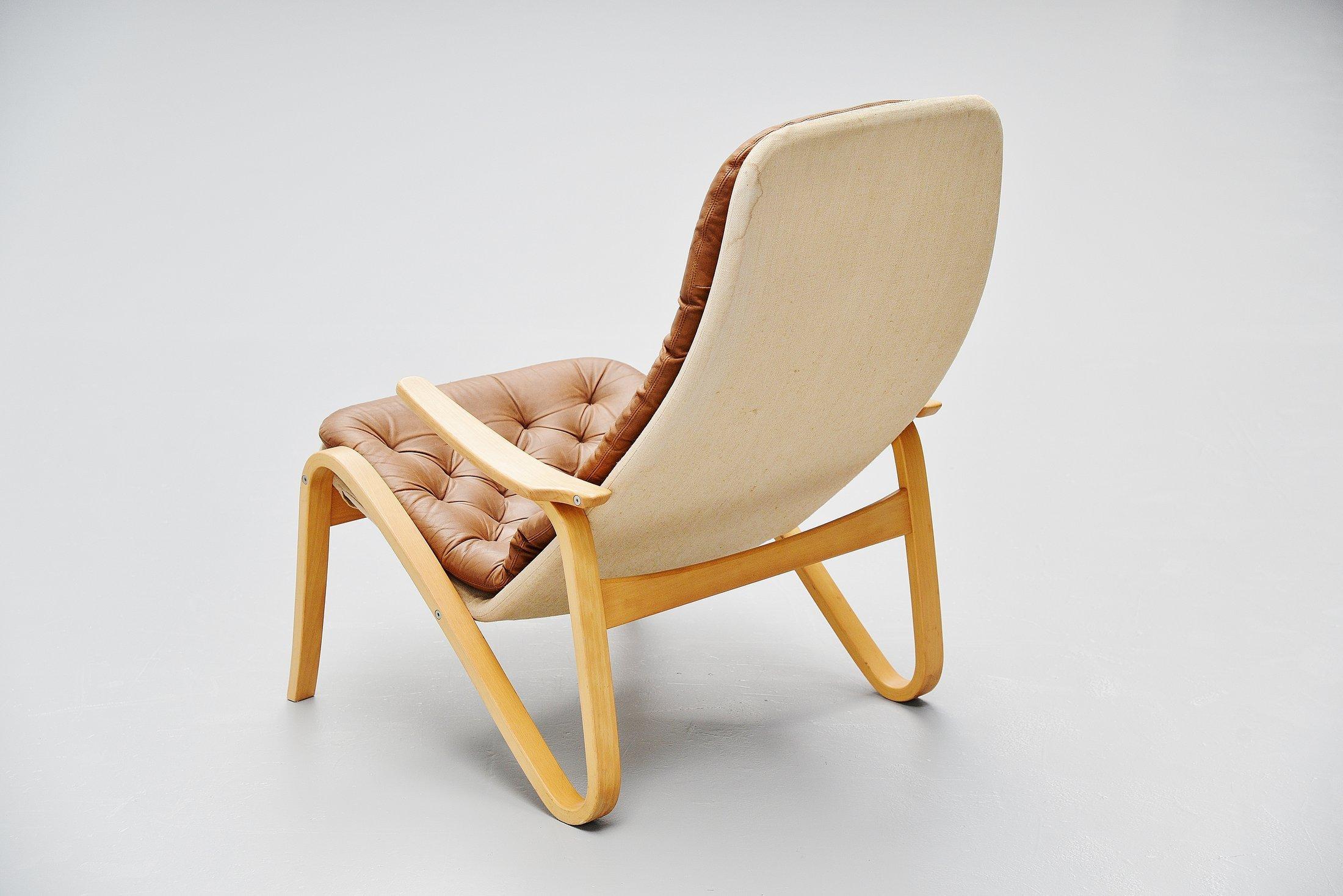 Swedish Sam Larsson Metro Lounge Chair DUX Sweden, 1970