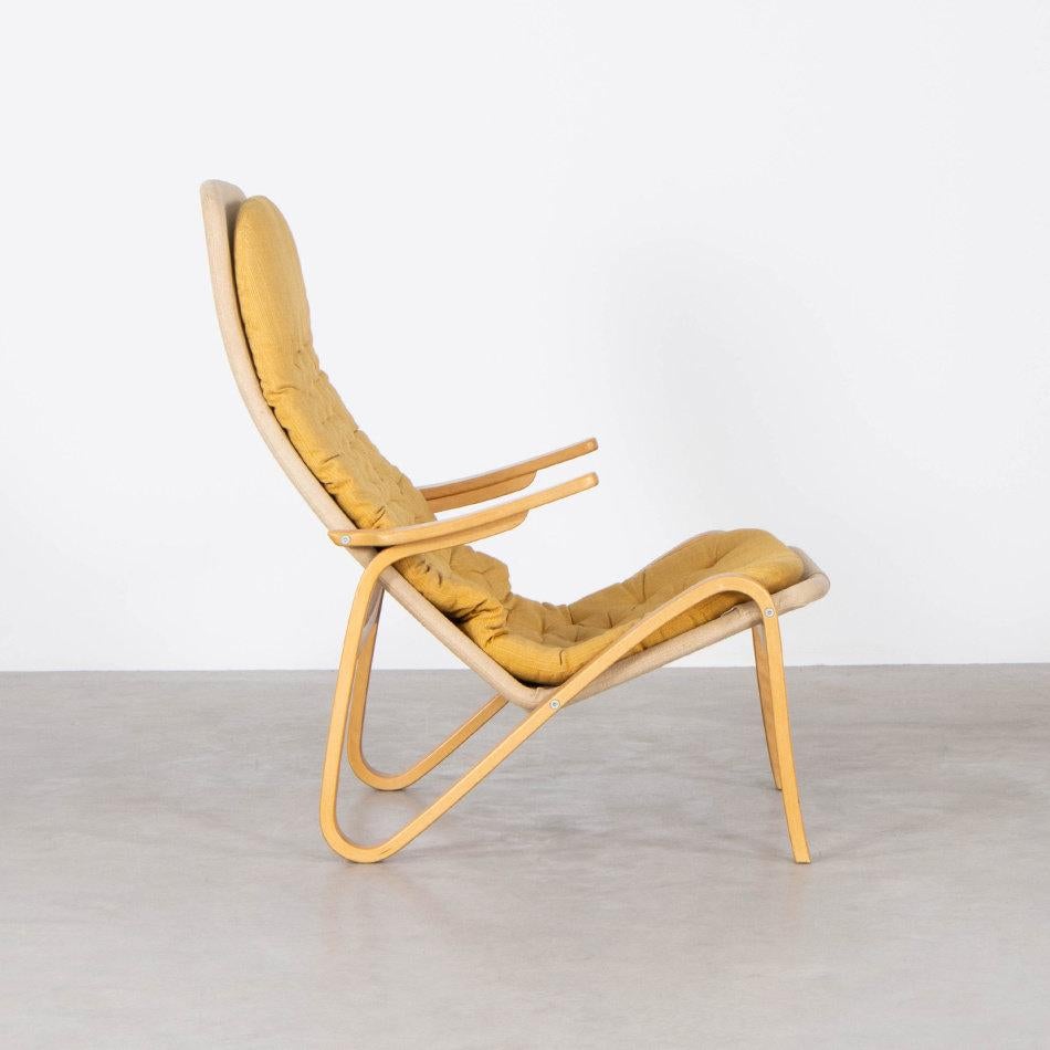 Scandinavian Modern Sam Larsson Metro Lounge Chair in Plywood and Canvas / Fabric for DUX Sweden